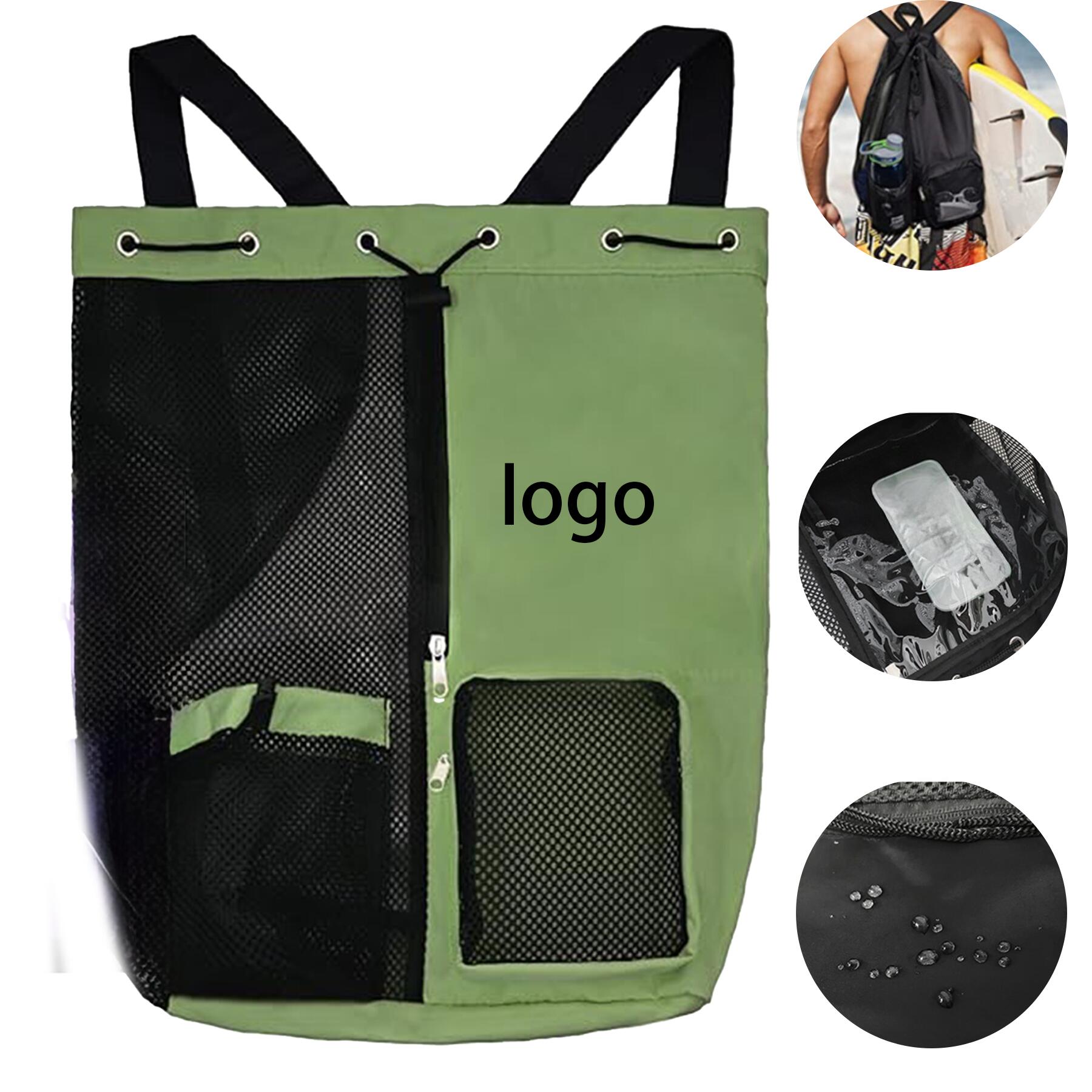 Mesh Drawstring Swim Bag