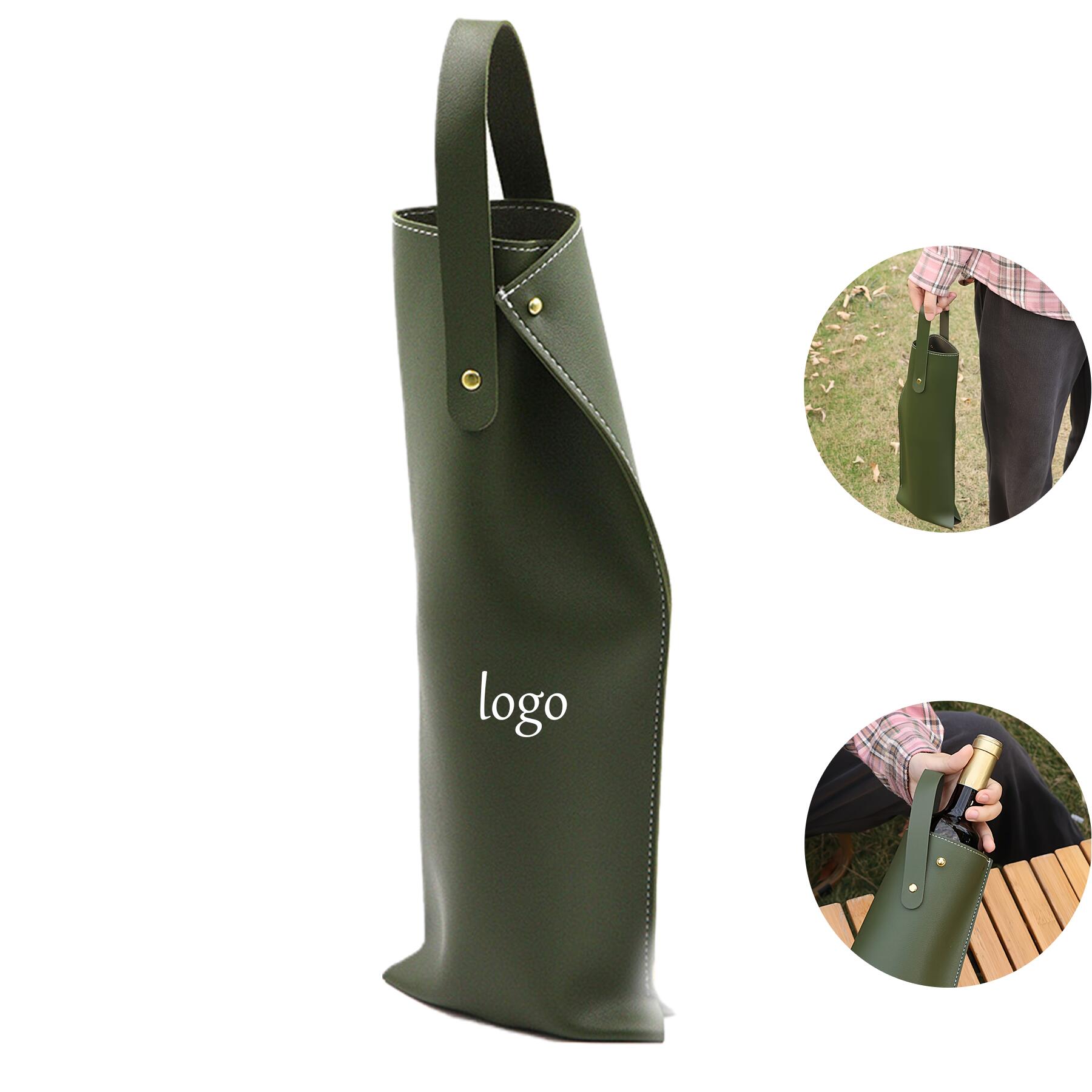 Leather Wine Tote Bag