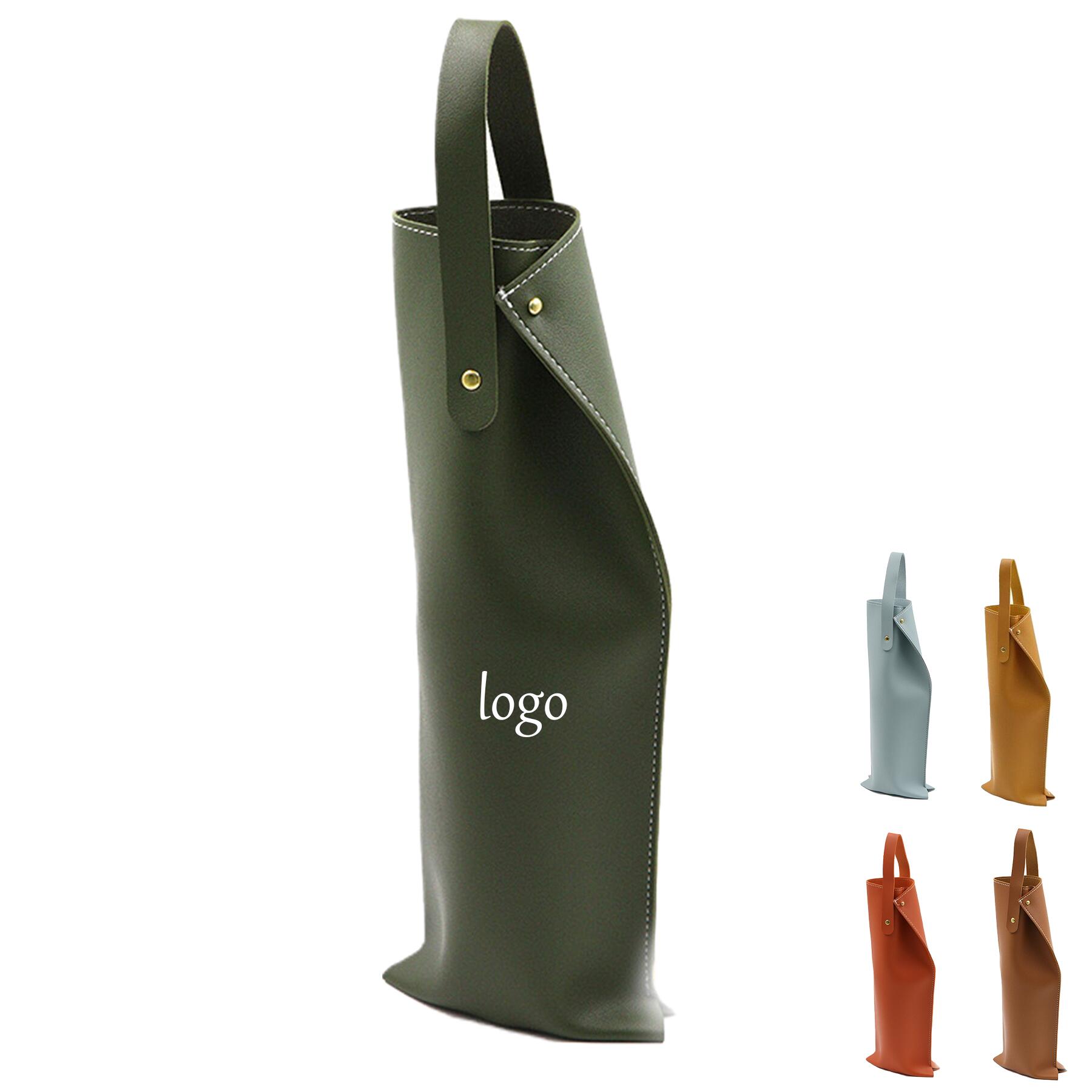 Leather Wine Tote Bag
