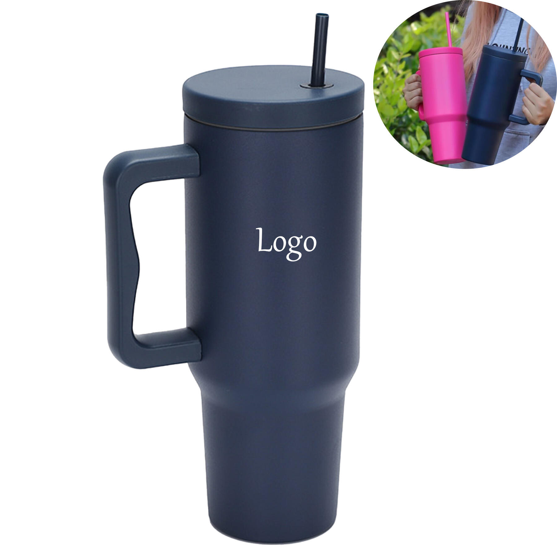 Large Capacity Travel Cup with Straw