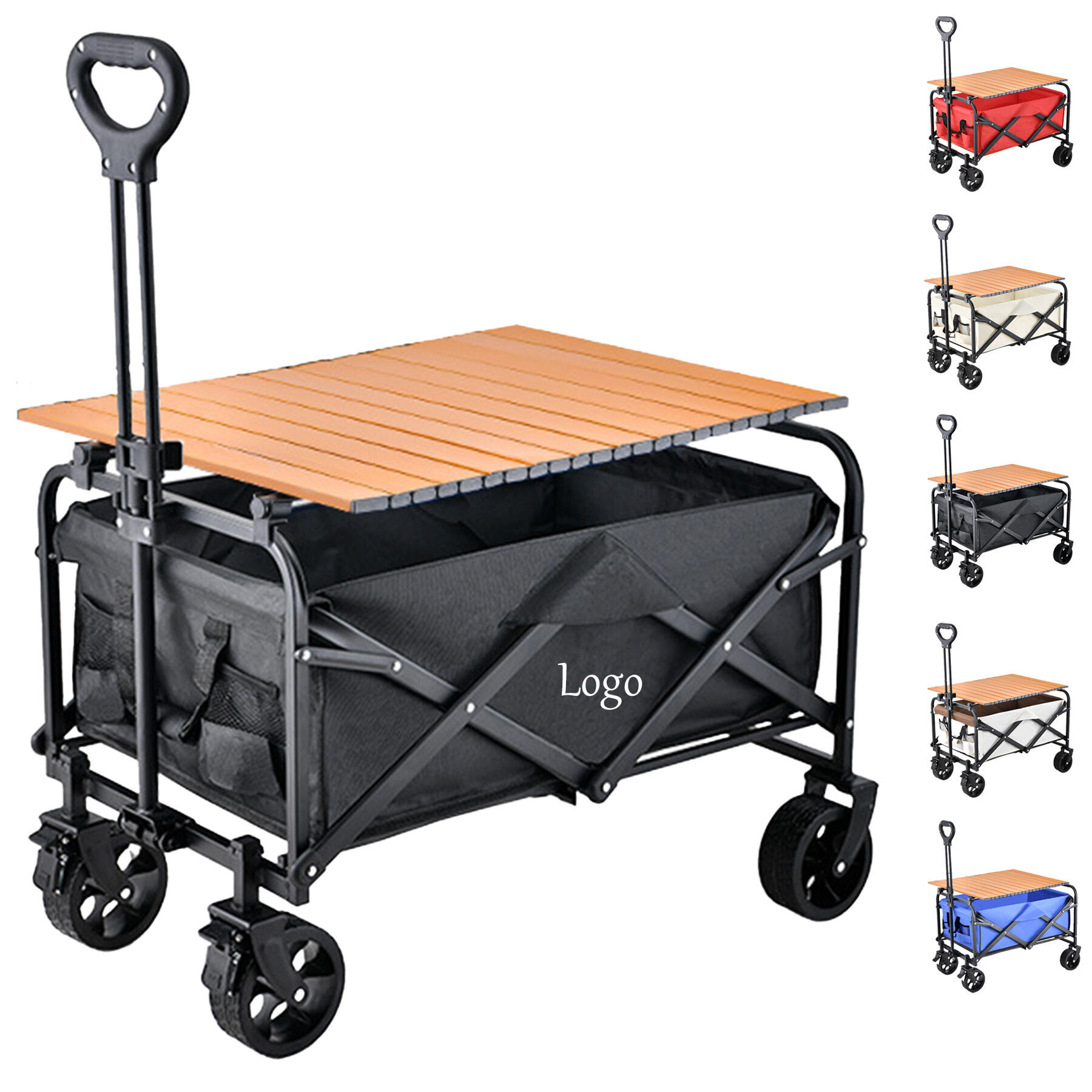 Outdoor Foldable Camping Cart with Steel Table