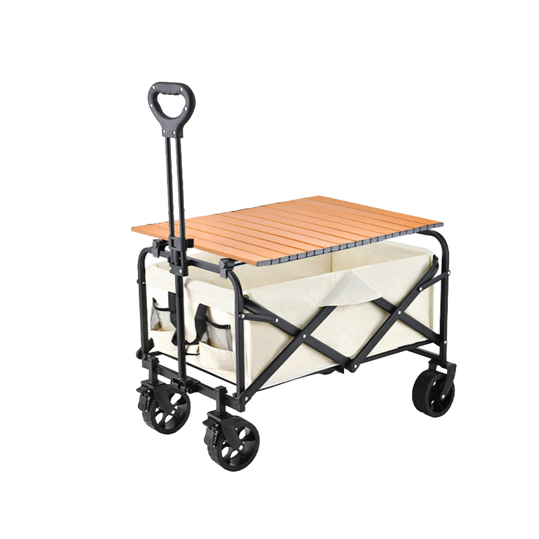 Outdoor Foldable Camping Cart with Steel Table