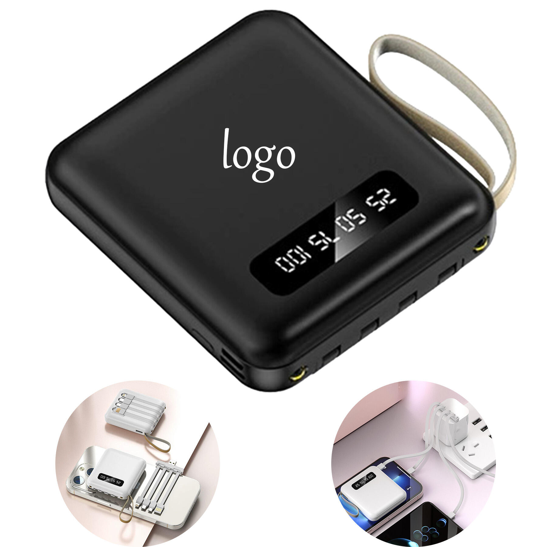 20000mAh Power Bank with Detachable Cable