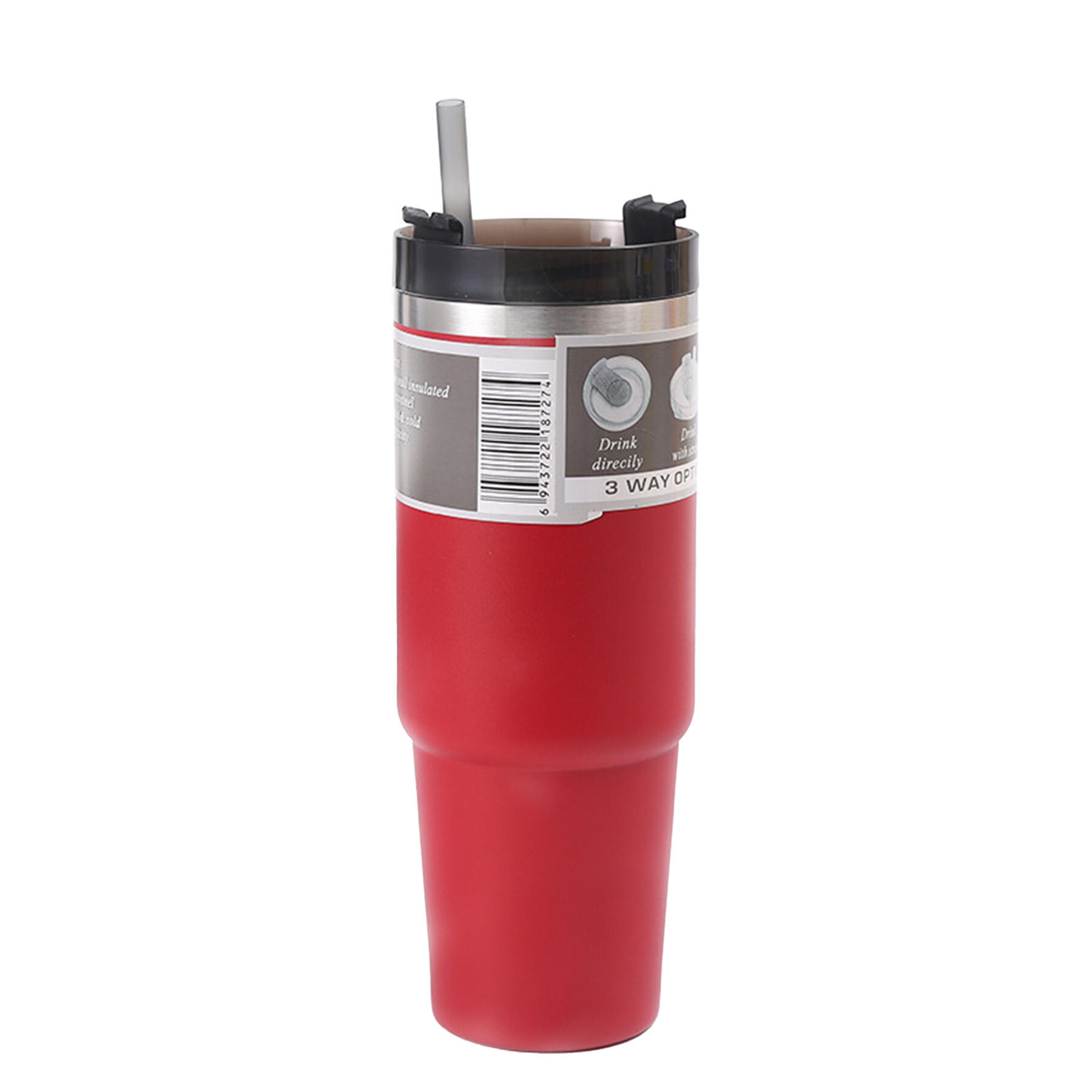30oz Stainless Steel Cup with Straw