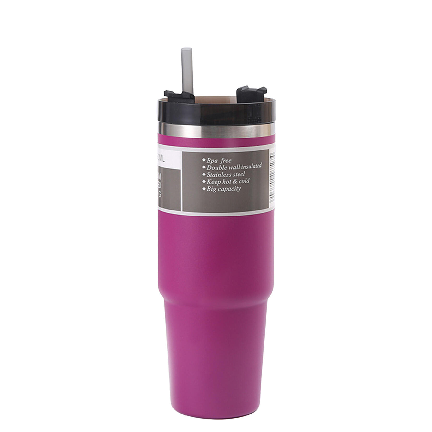30oz Stainless Steel Cup with Straw