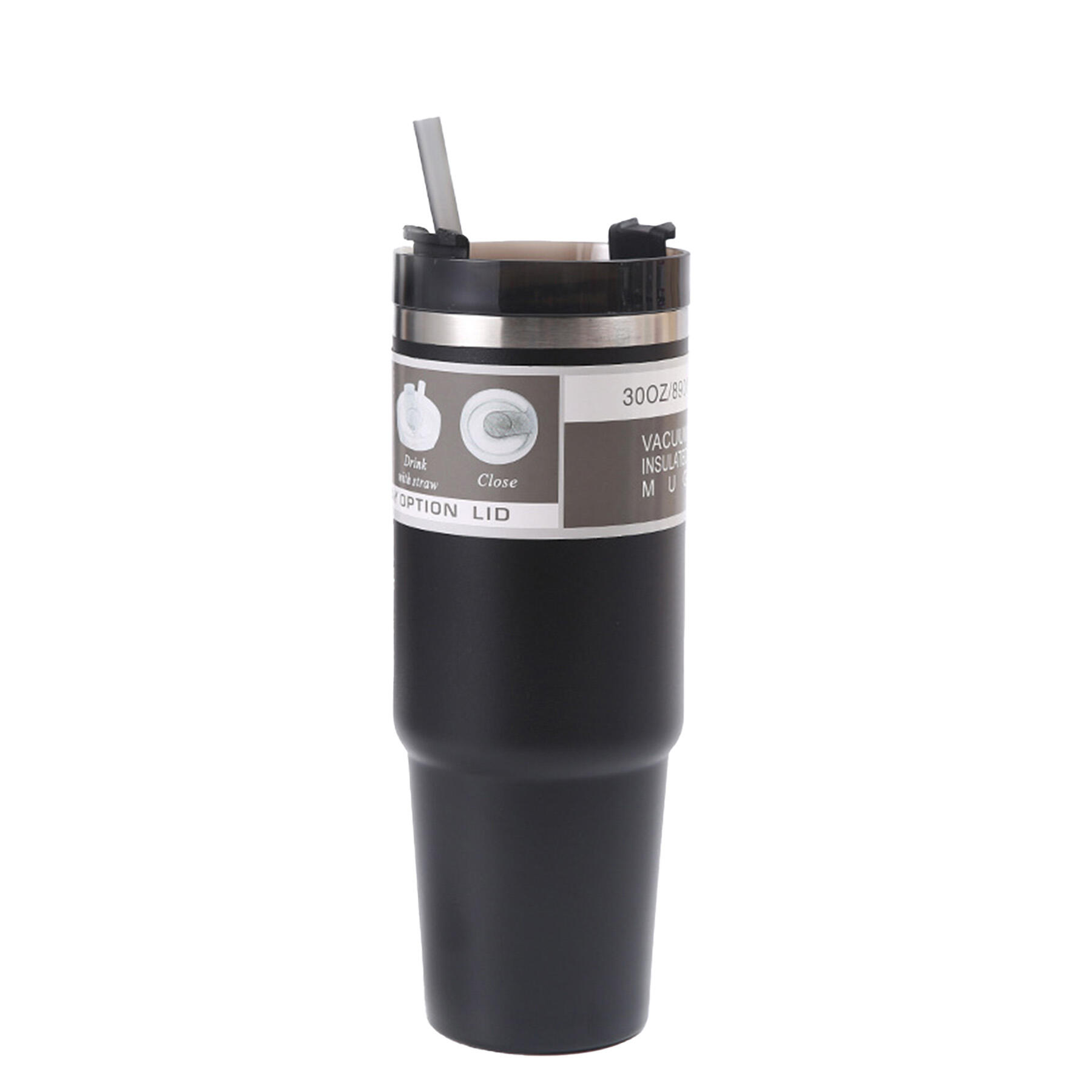 30oz Stainless Steel Cup with Straw