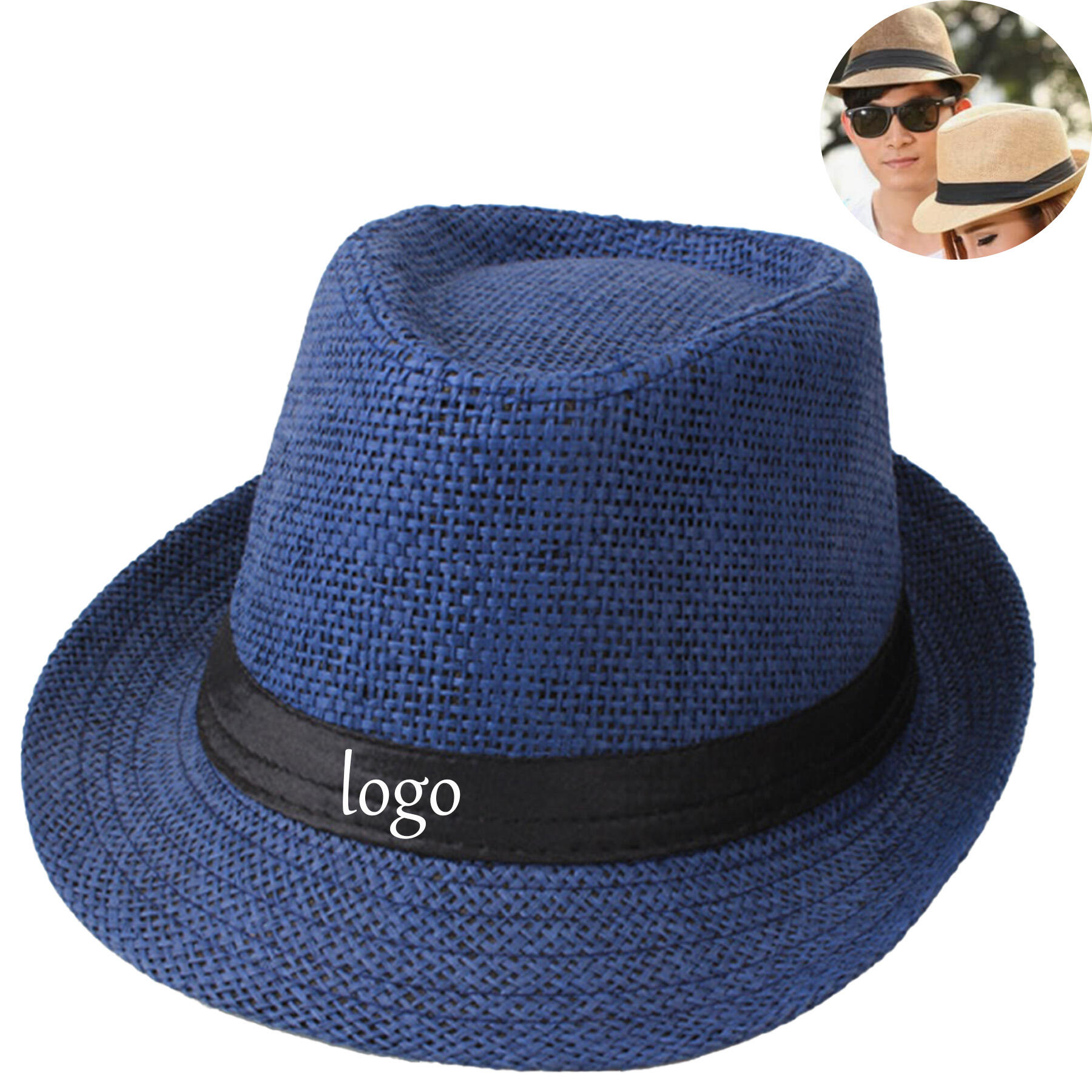 Summer Straw Fedora Hat