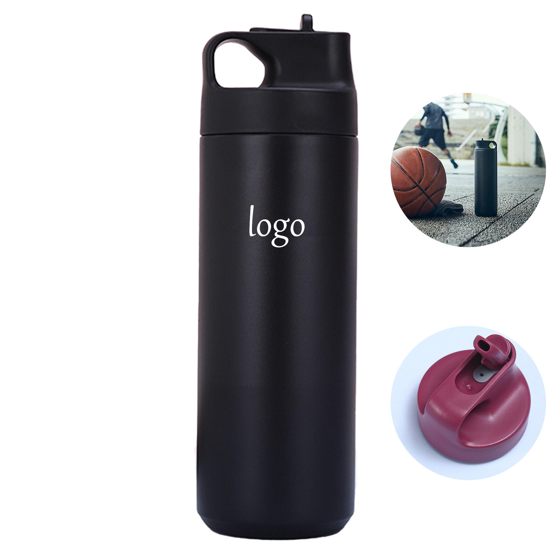 Portable Straw Sports Bottle