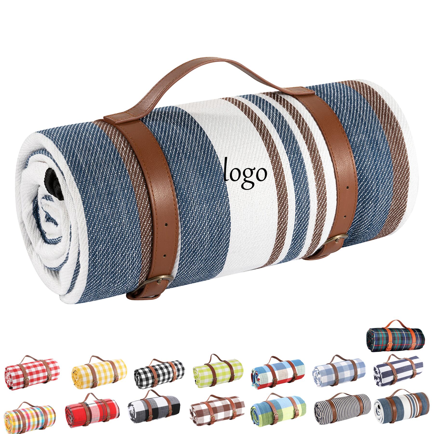 Picnic Blanket with Leather Straps
