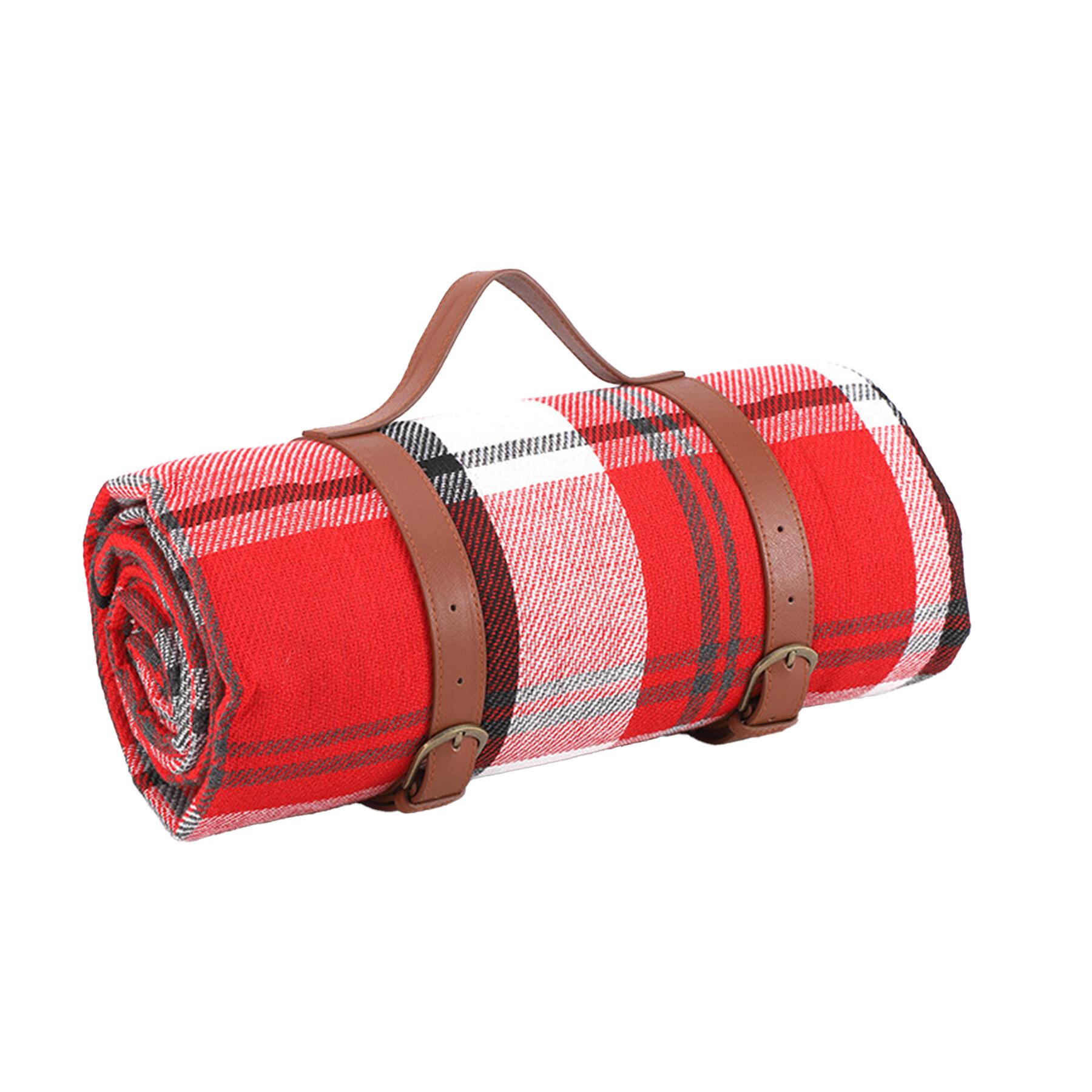 Picnic Blanket with Leather Straps