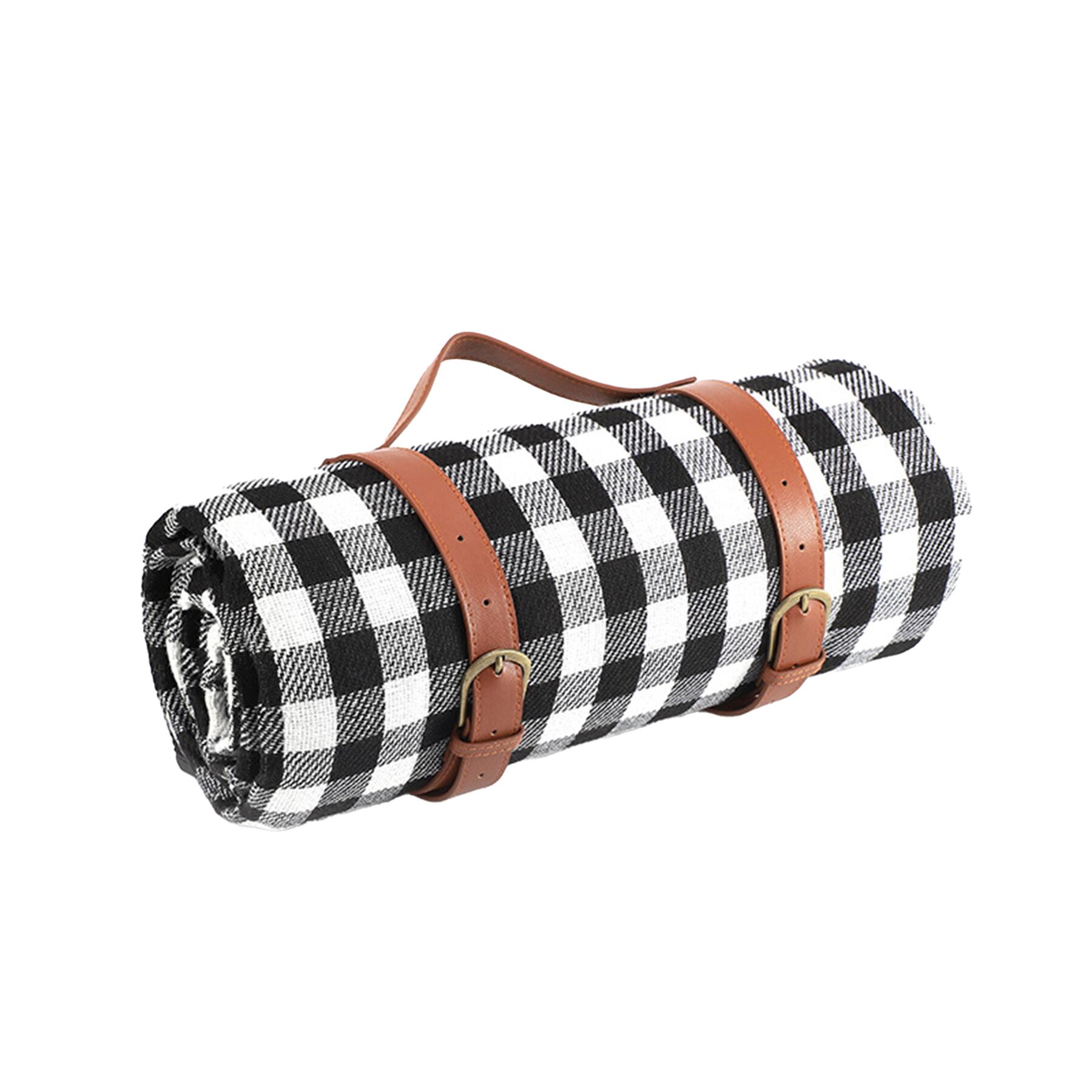 Picnic Blanket with Leather Straps