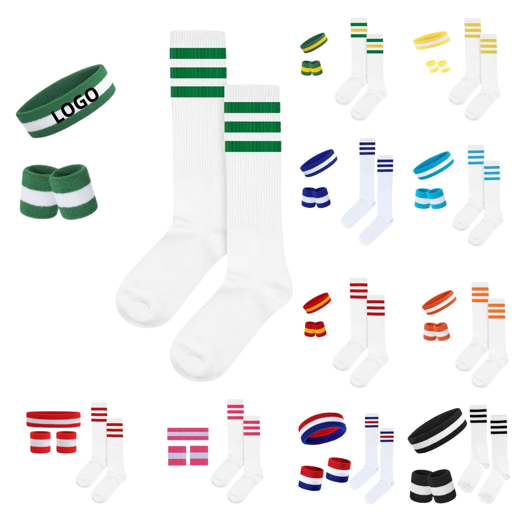 Striped Sweatband Socks Set