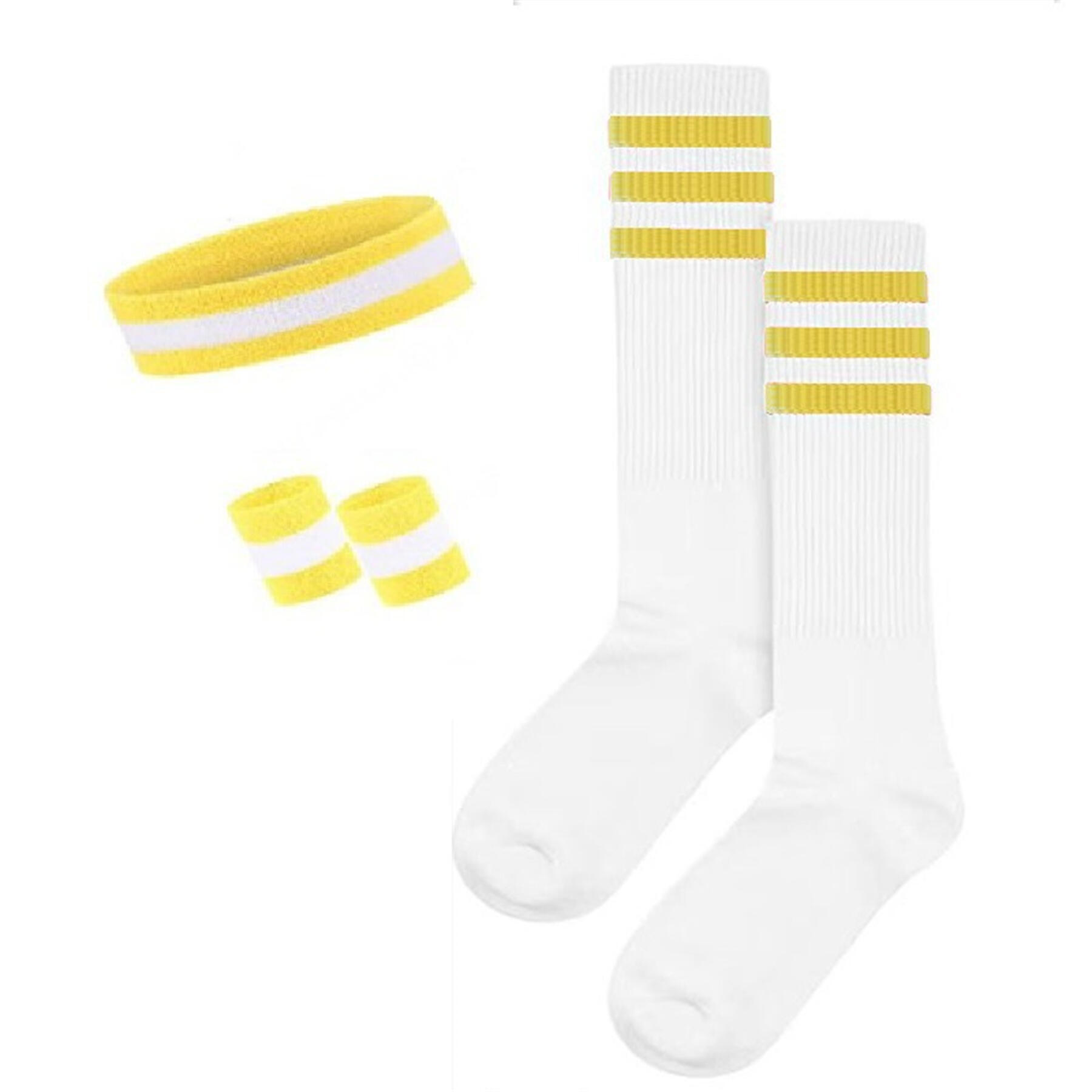 Striped Sweatband Socks Set