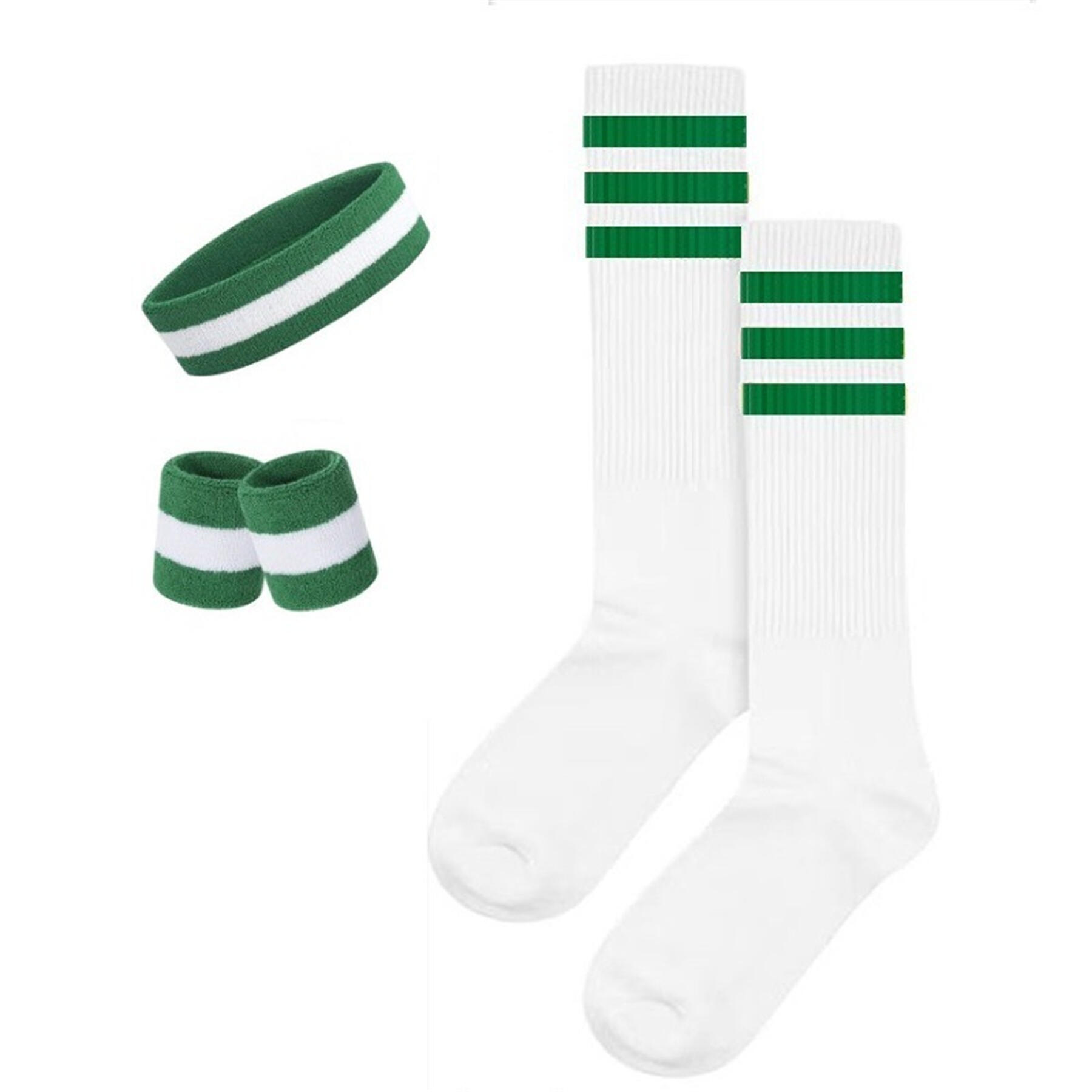 Striped Sweatband Socks Set