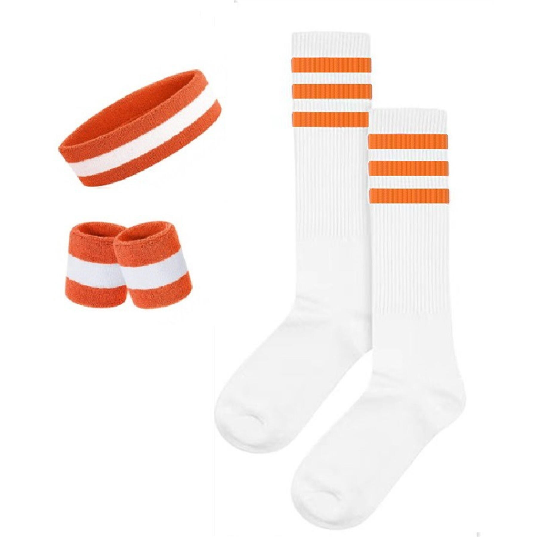 Striped Sweatband Socks Set