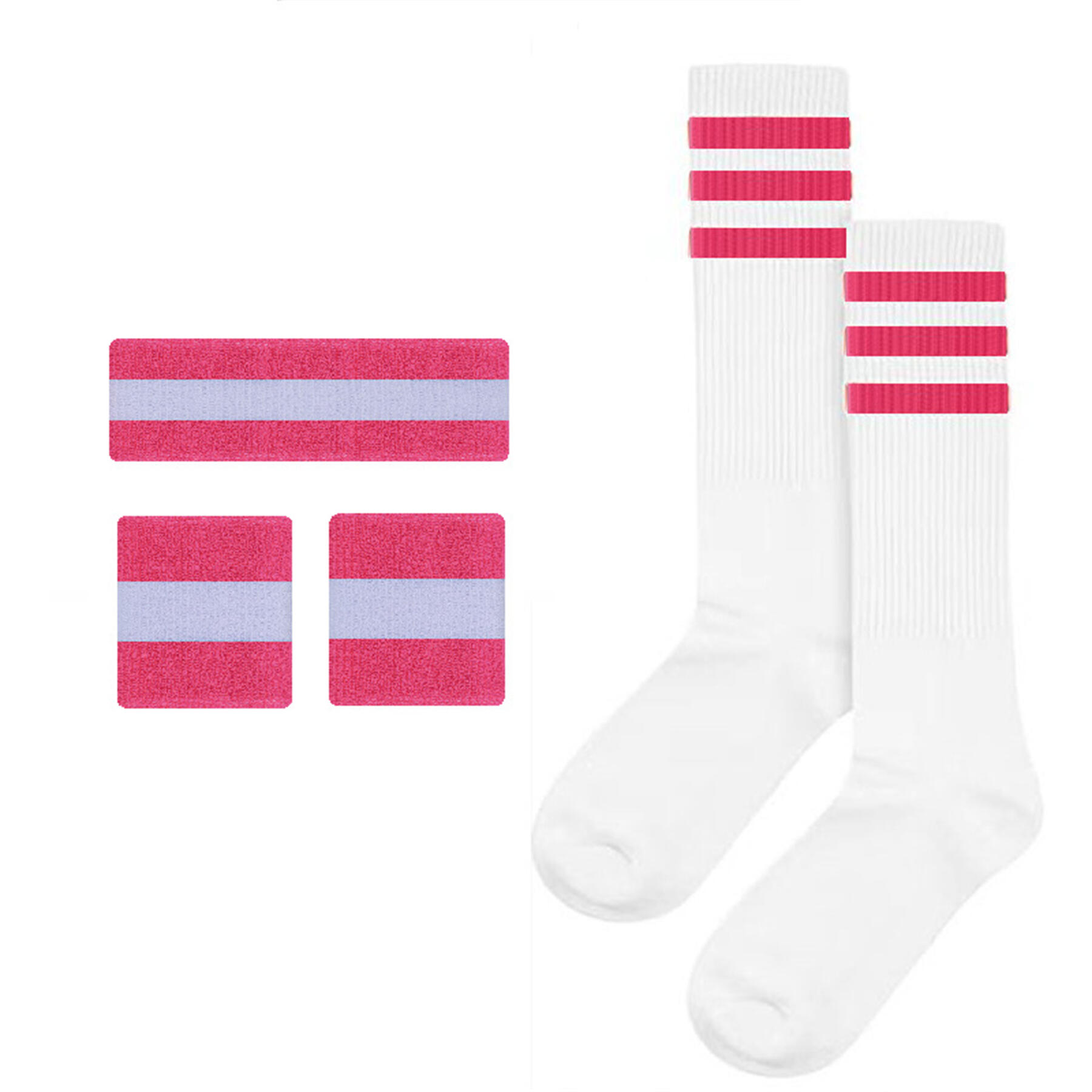 Striped Sweatband Socks Set