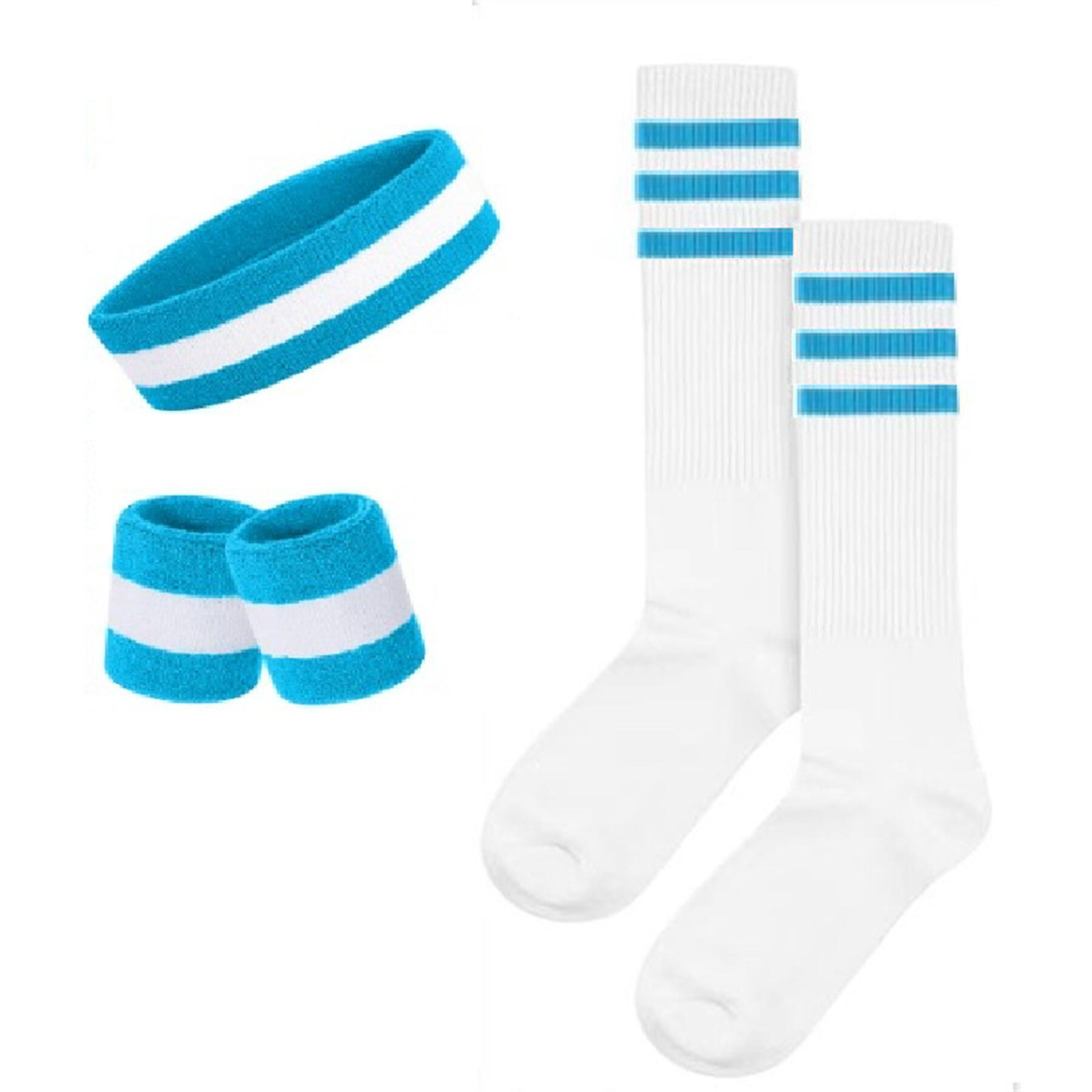Striped Sweatband Socks Set