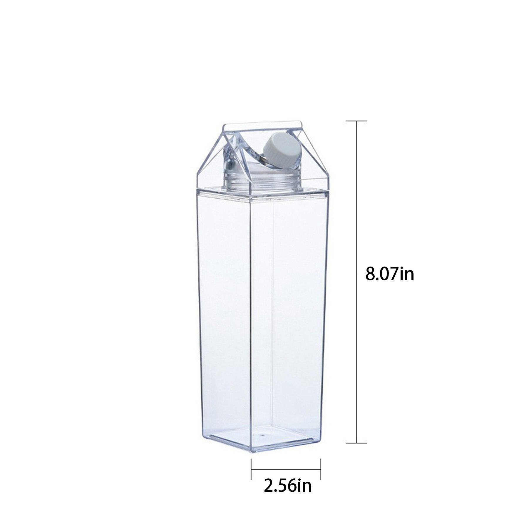 17oz Clear Plastic Square Milk Jug