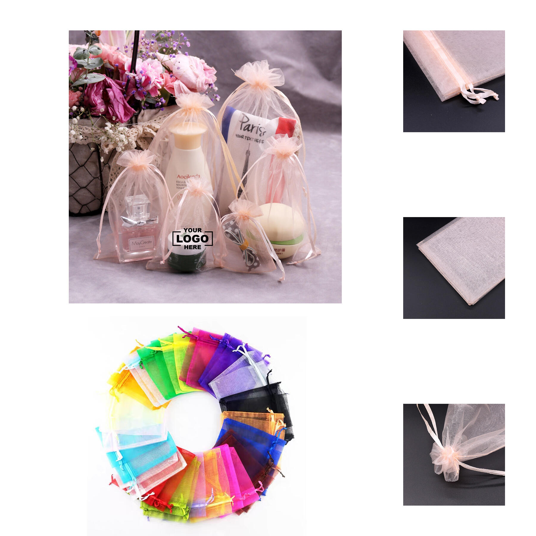 Sheer Organza Gift Bags with Drawstring