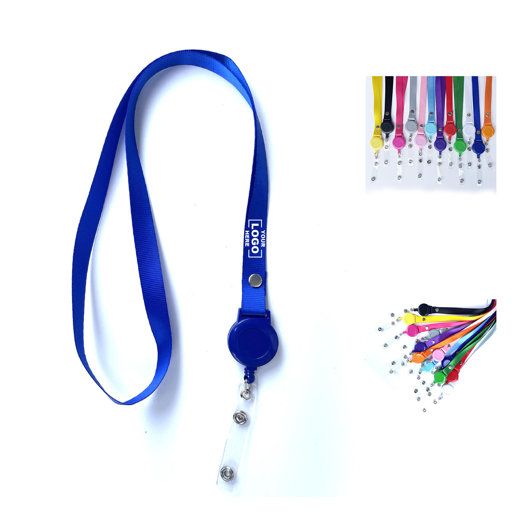 Color Lanyard with Clamshell and Bulldog Clip