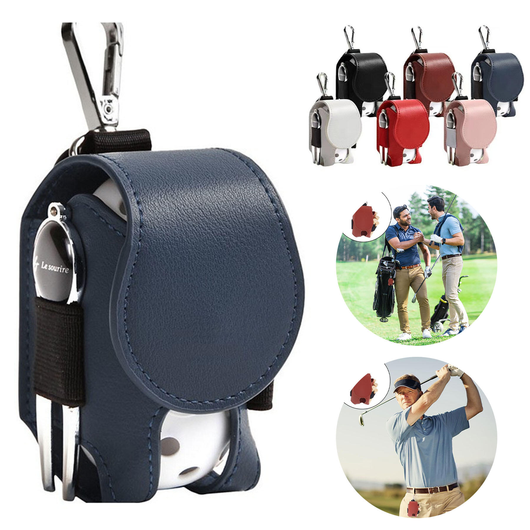 Golf Ball Carry Leather Bag