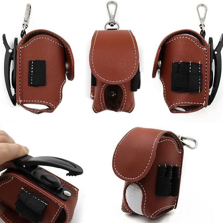 Golf Ball Carry Leather Bag