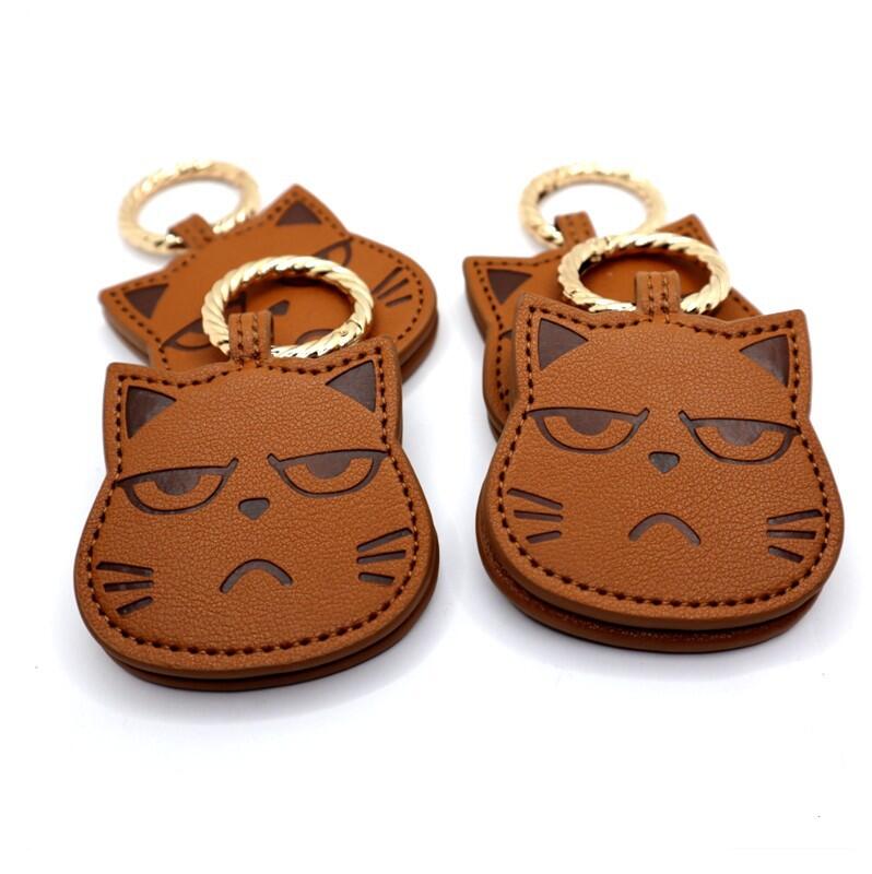 Cat Head PU Leather Magnetic Cap Clip