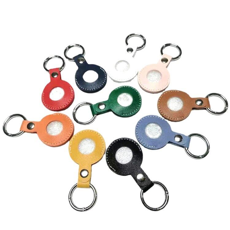 Protective Leather Case Tracker Cover with Airtag Key Ring