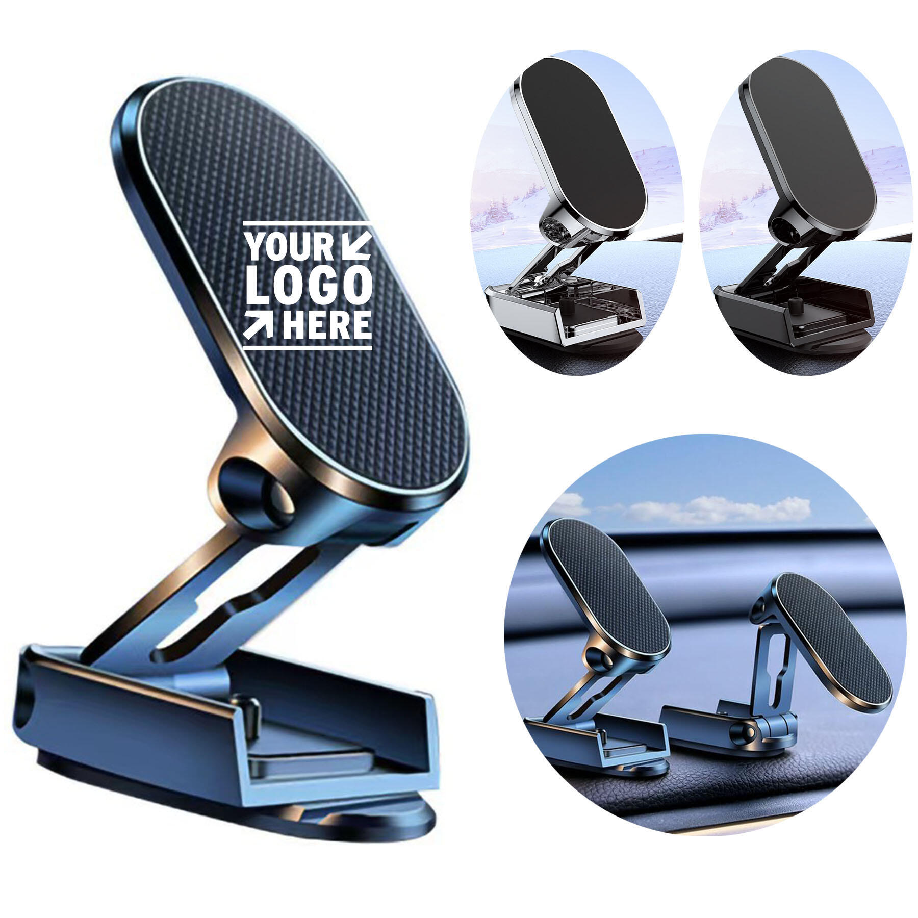 Multi-Angle Magnetic Dual Folding Car Phone Holder