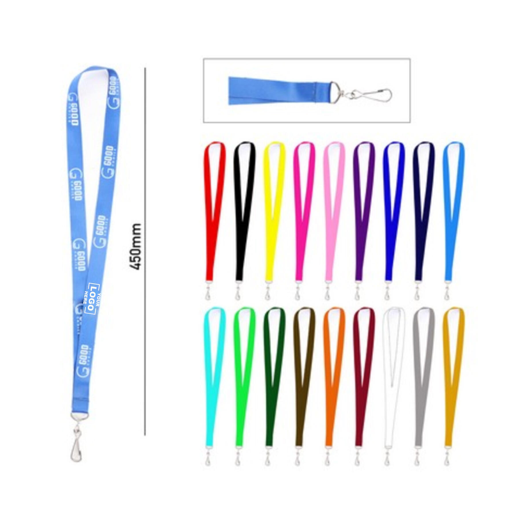 Colorful Lanyard with Metal J Hook
