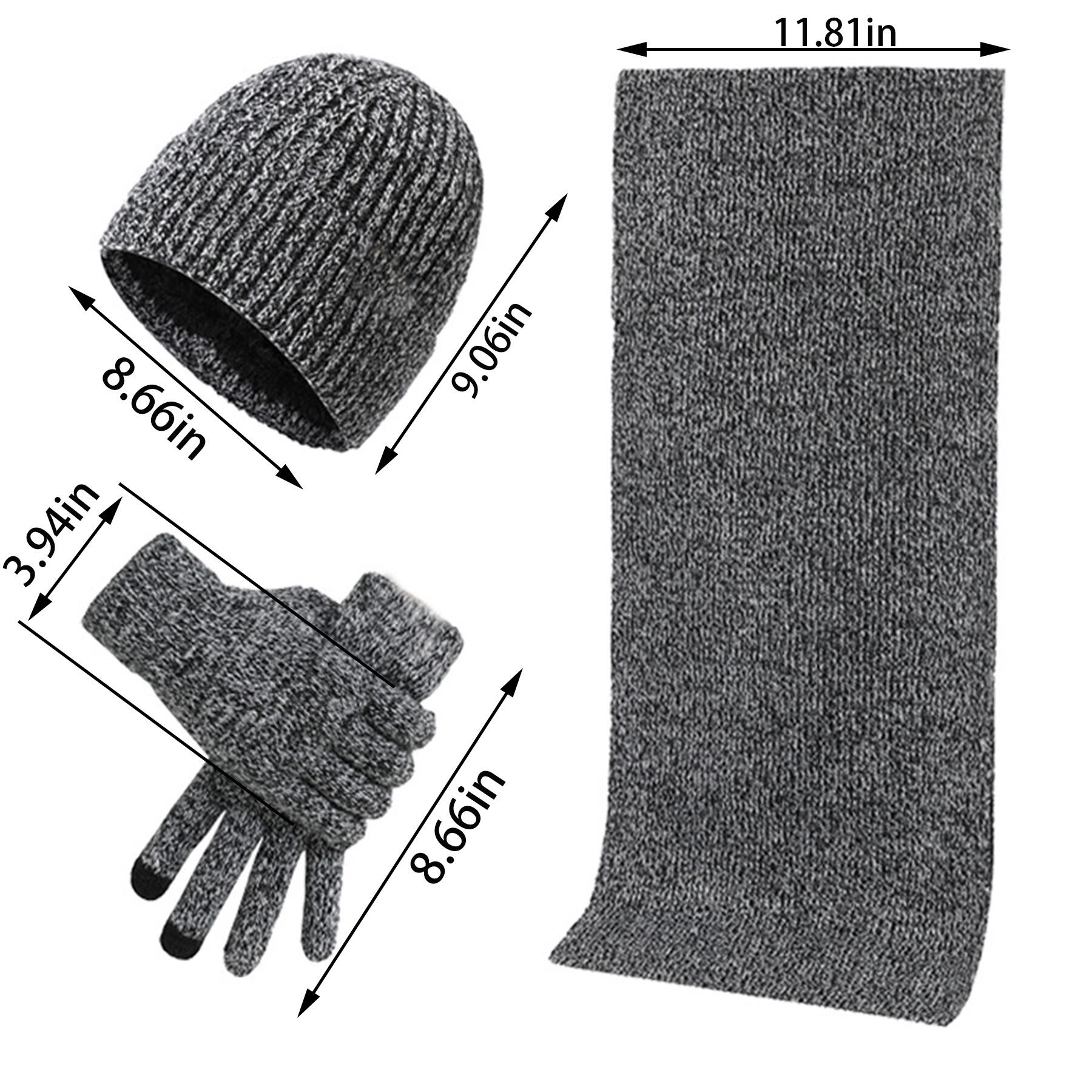 Winter Knit Beanie Scarf Gloves Set