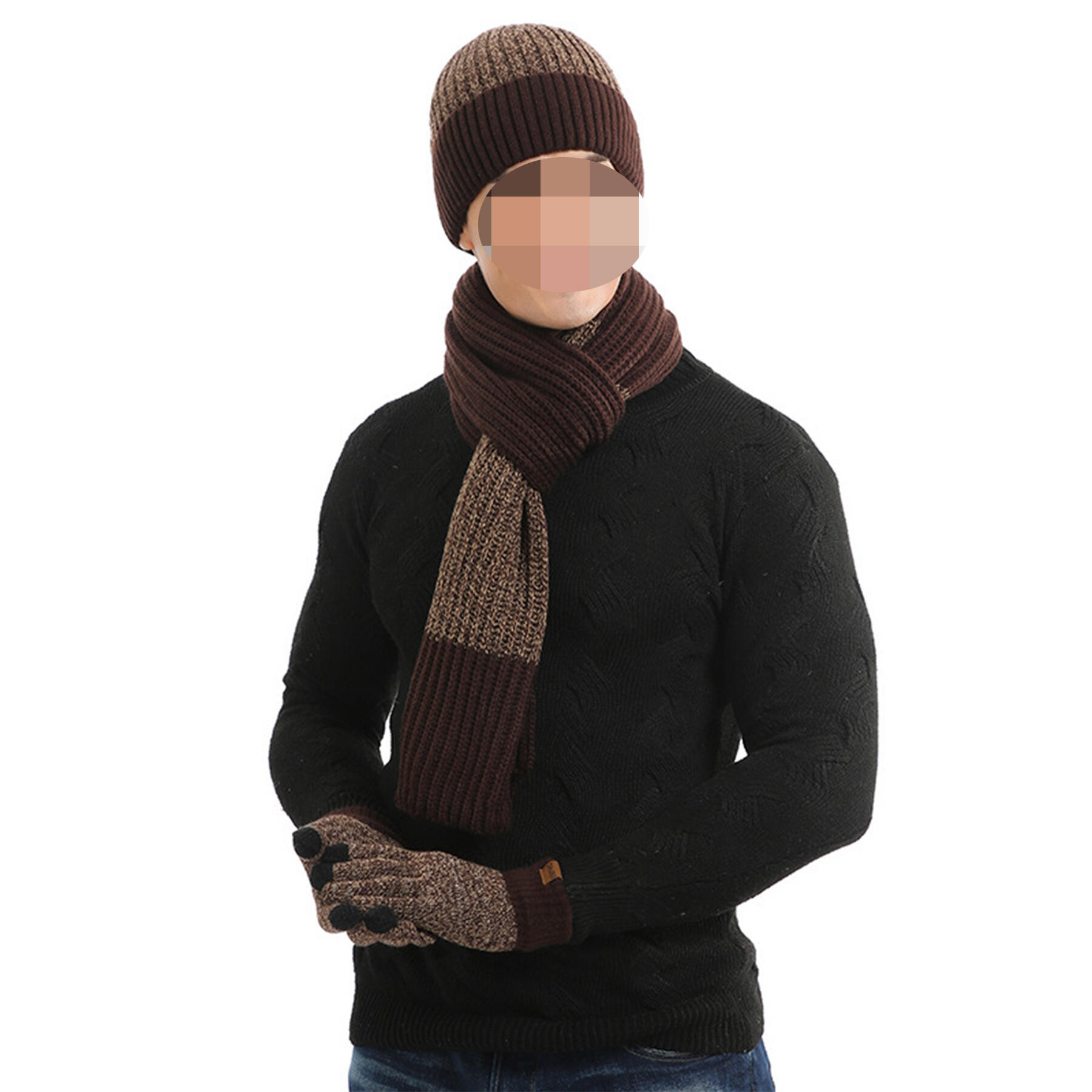 Winter Beanie Scarf Gloves Set for Men and Women