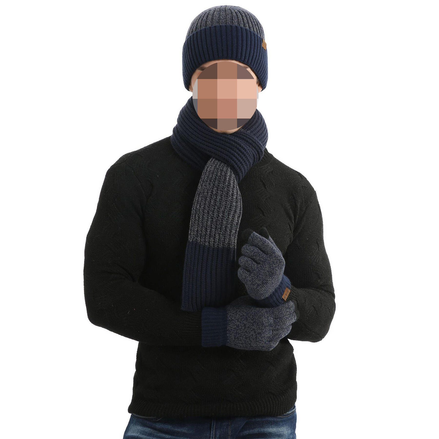 Winter Beanie Scarf Gloves Set for Men and Women