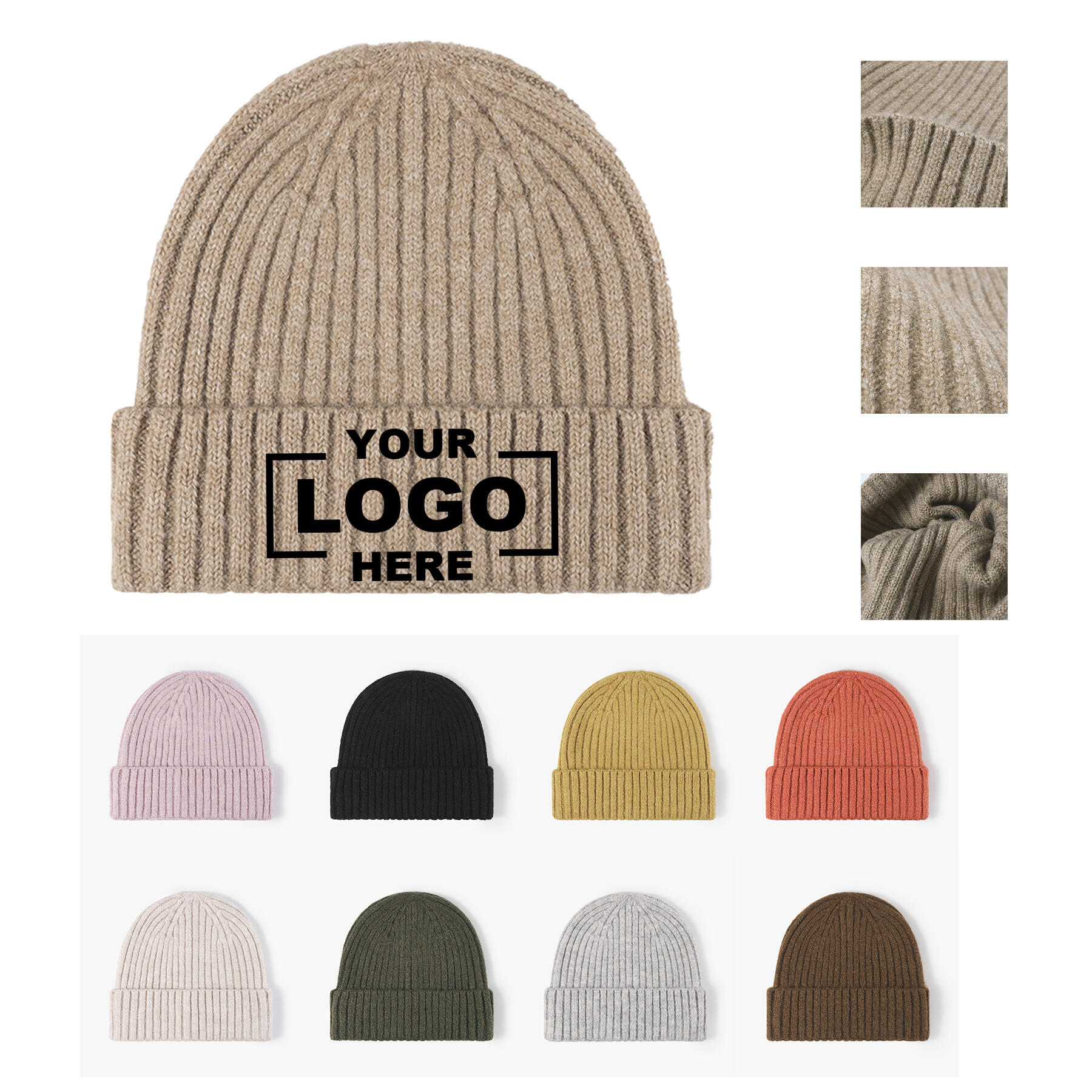 Cuffed Knit Beanie Hat