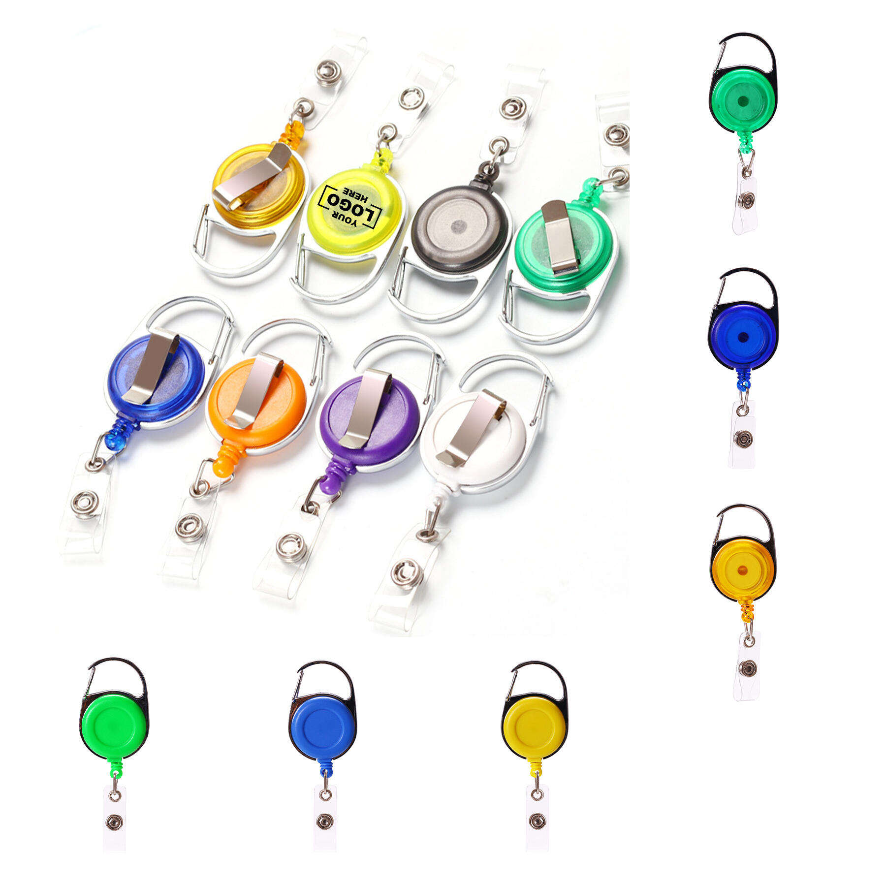 Clear Round Badge Reel with Swivel Clip