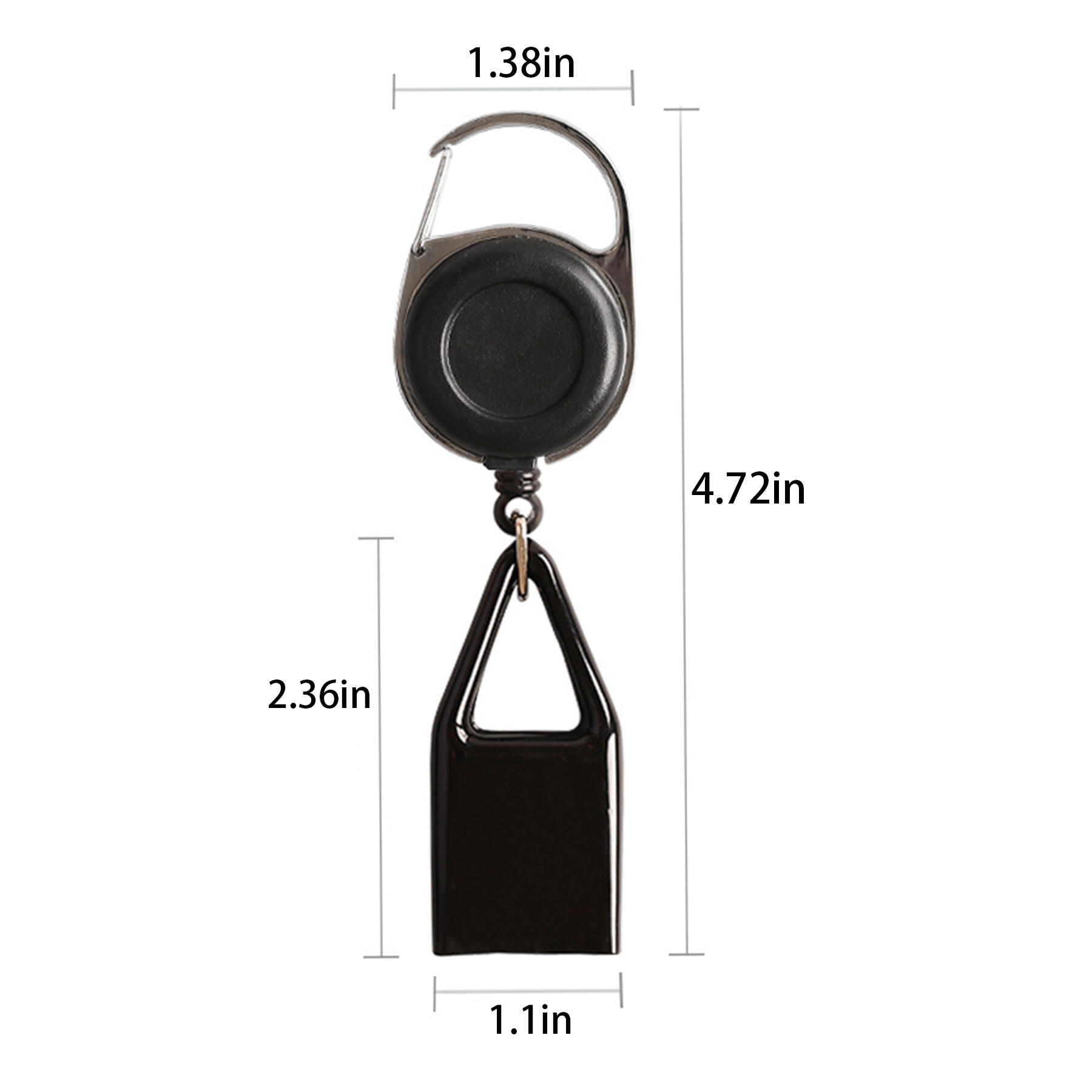 Round Carabiner Badge Reel with Belt Clip Pen Holder