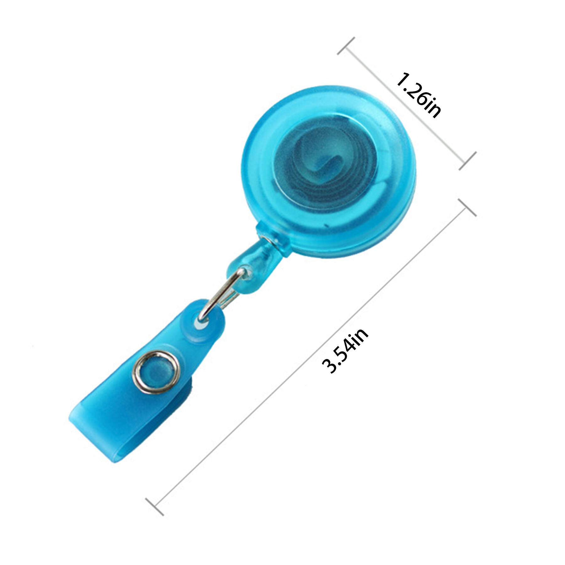 Clear Round Badge Reel Holder with Matching Color Cord and Strap
