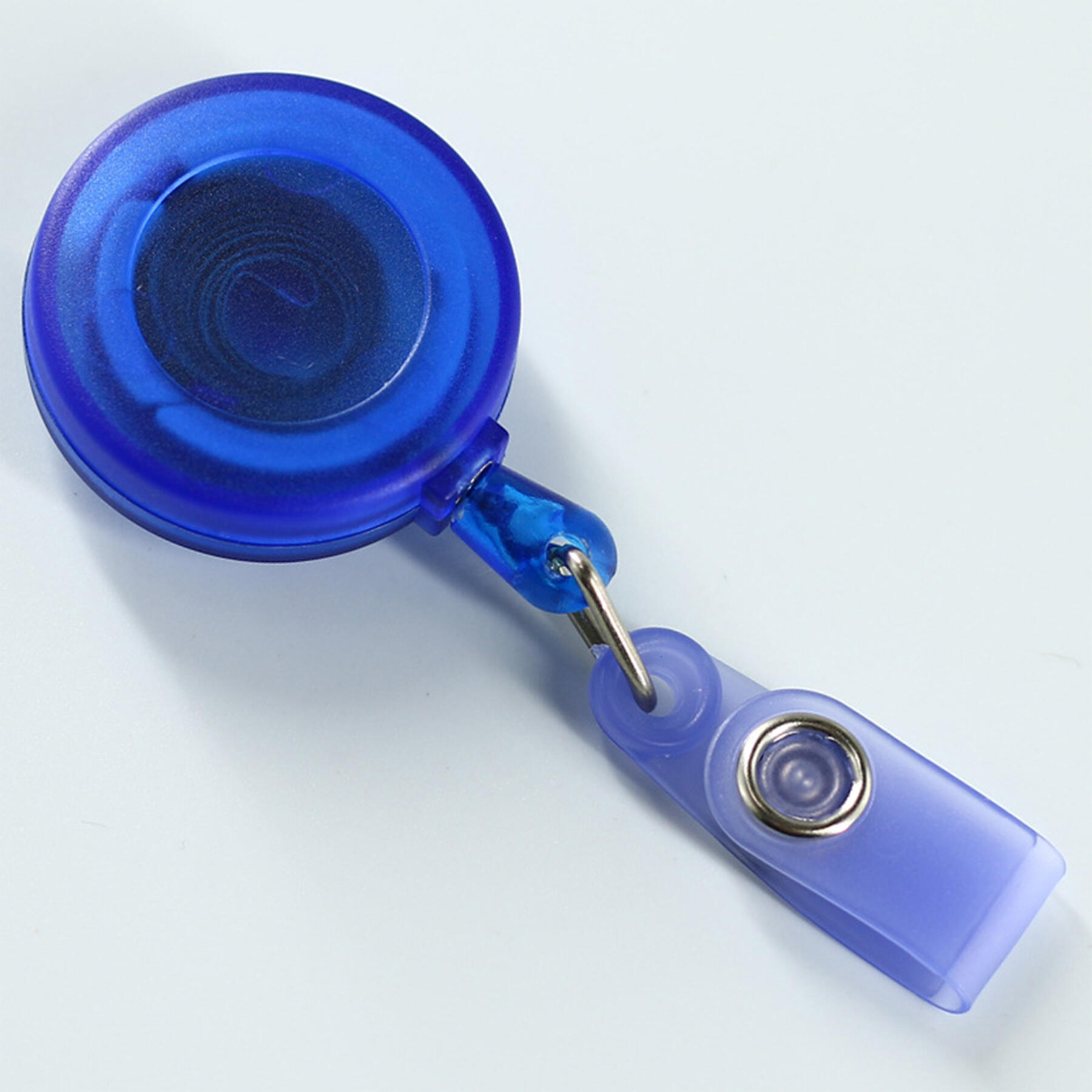 Clear Round Badge Reel Holder with Matching Color Cord and Strap