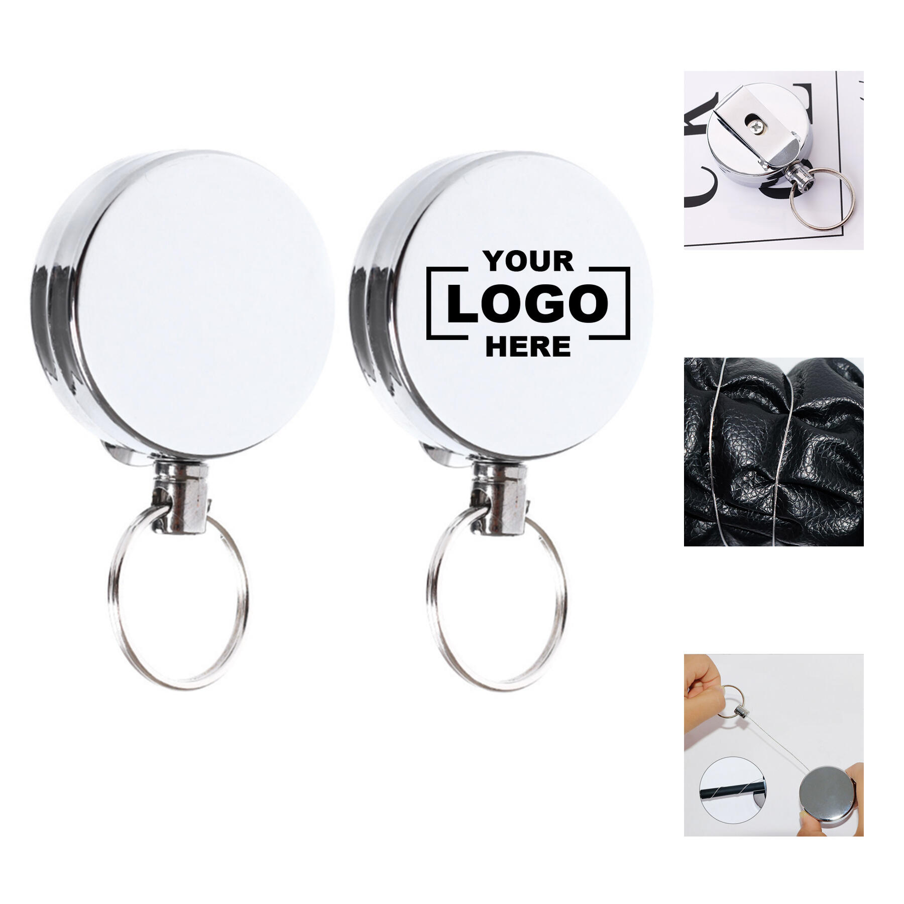 Metal Badge Reel with Keyring