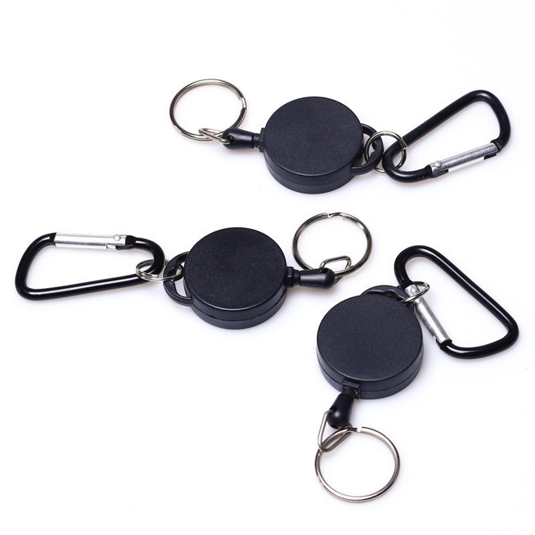 Retractable Carabiner Badge Holder with Keyring