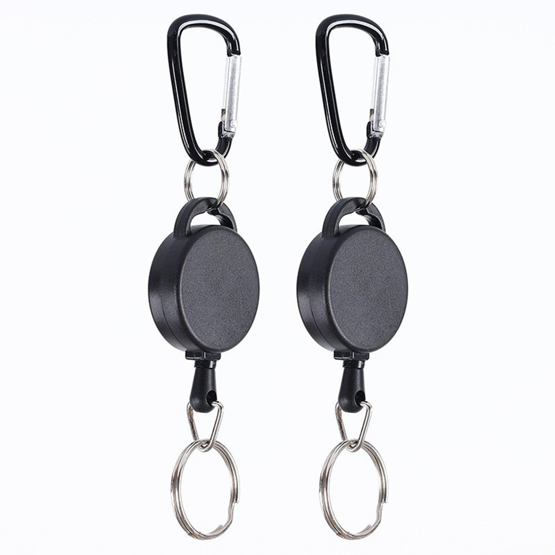 Retractable Carabiner Badge Holder with Keyring