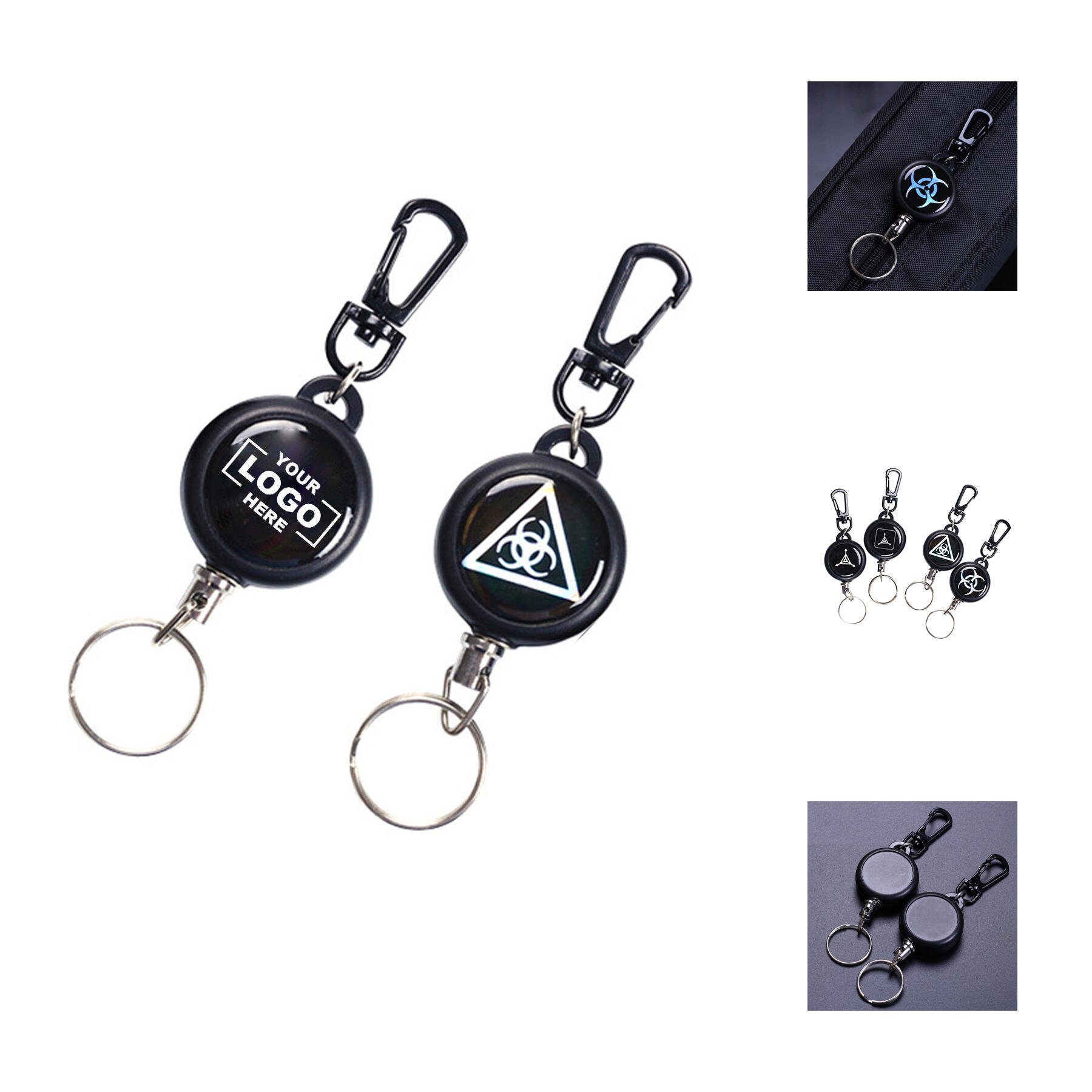 Carabiner Badge Holder with Keyring for Outdoors