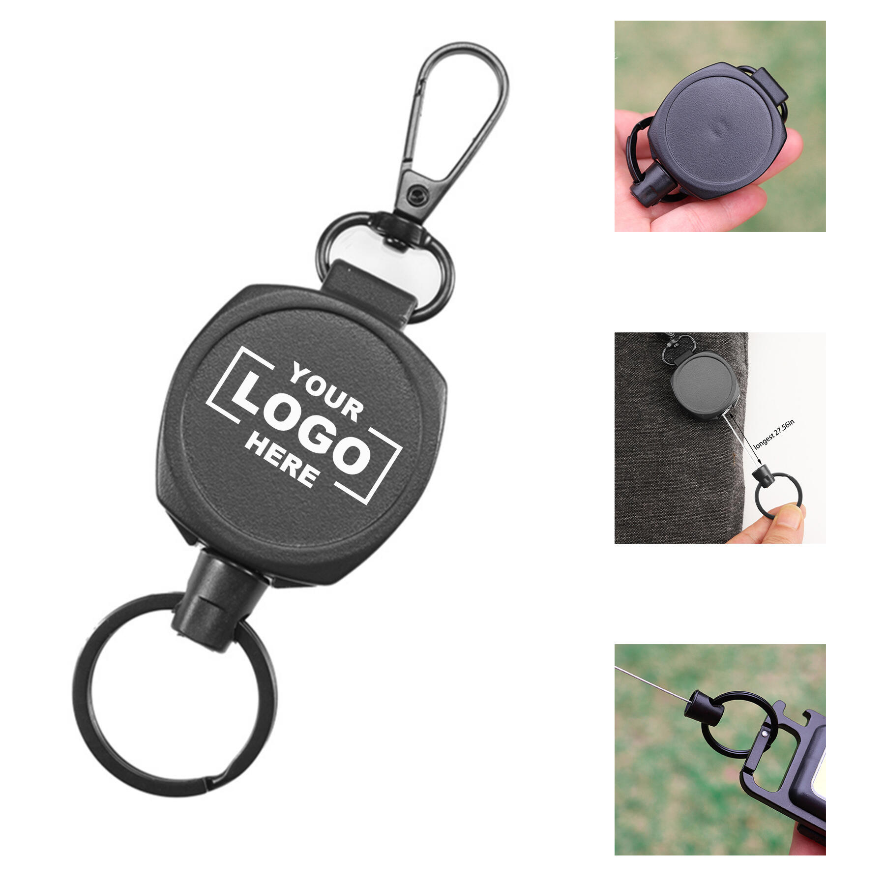 Durable Metal Badge Holder with Keyring and Clip