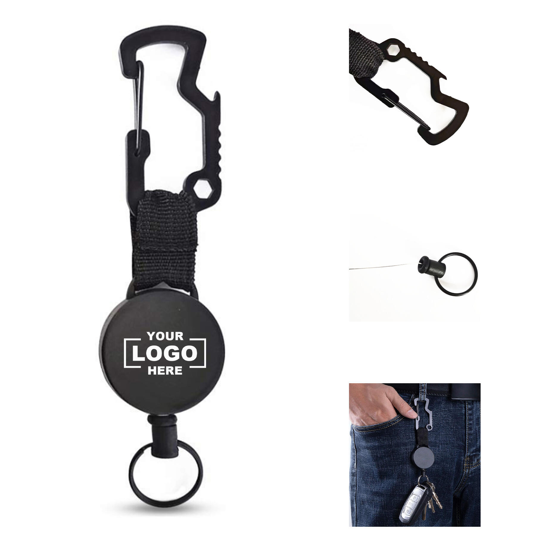 Heavy-Duty Carabiner Badge Holder with Keyring