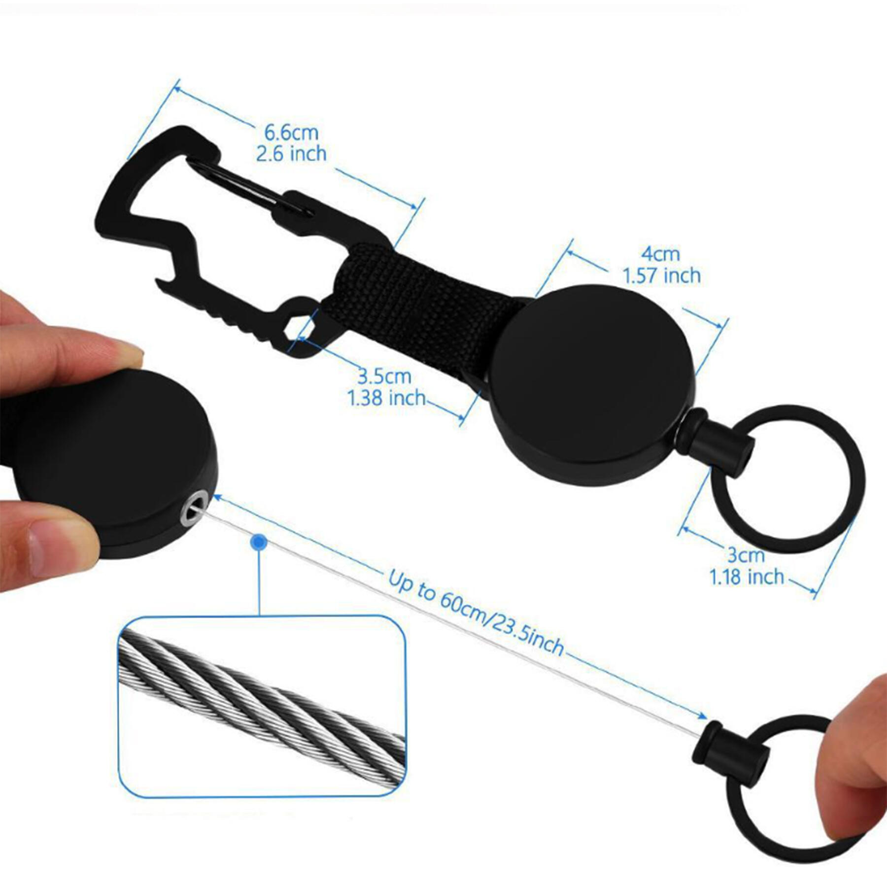 Heavy-Duty Carabiner Badge Holder with Keyring
