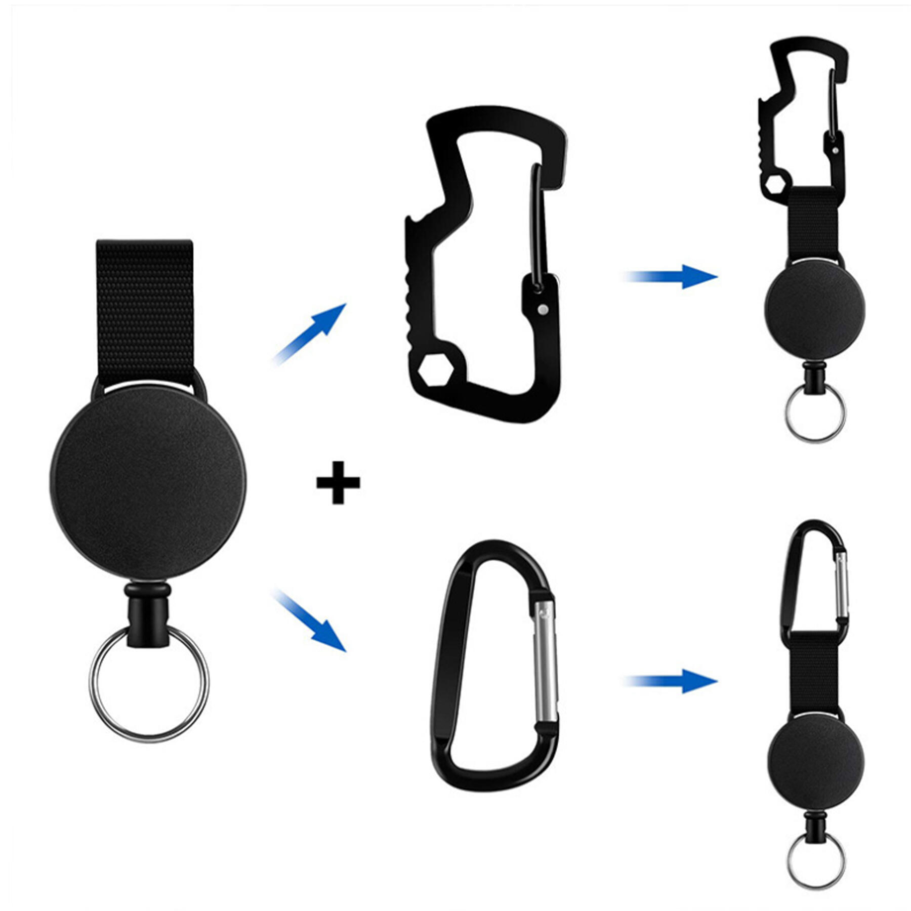 Heavy-Duty Carabiner Badge Holder with Keyring