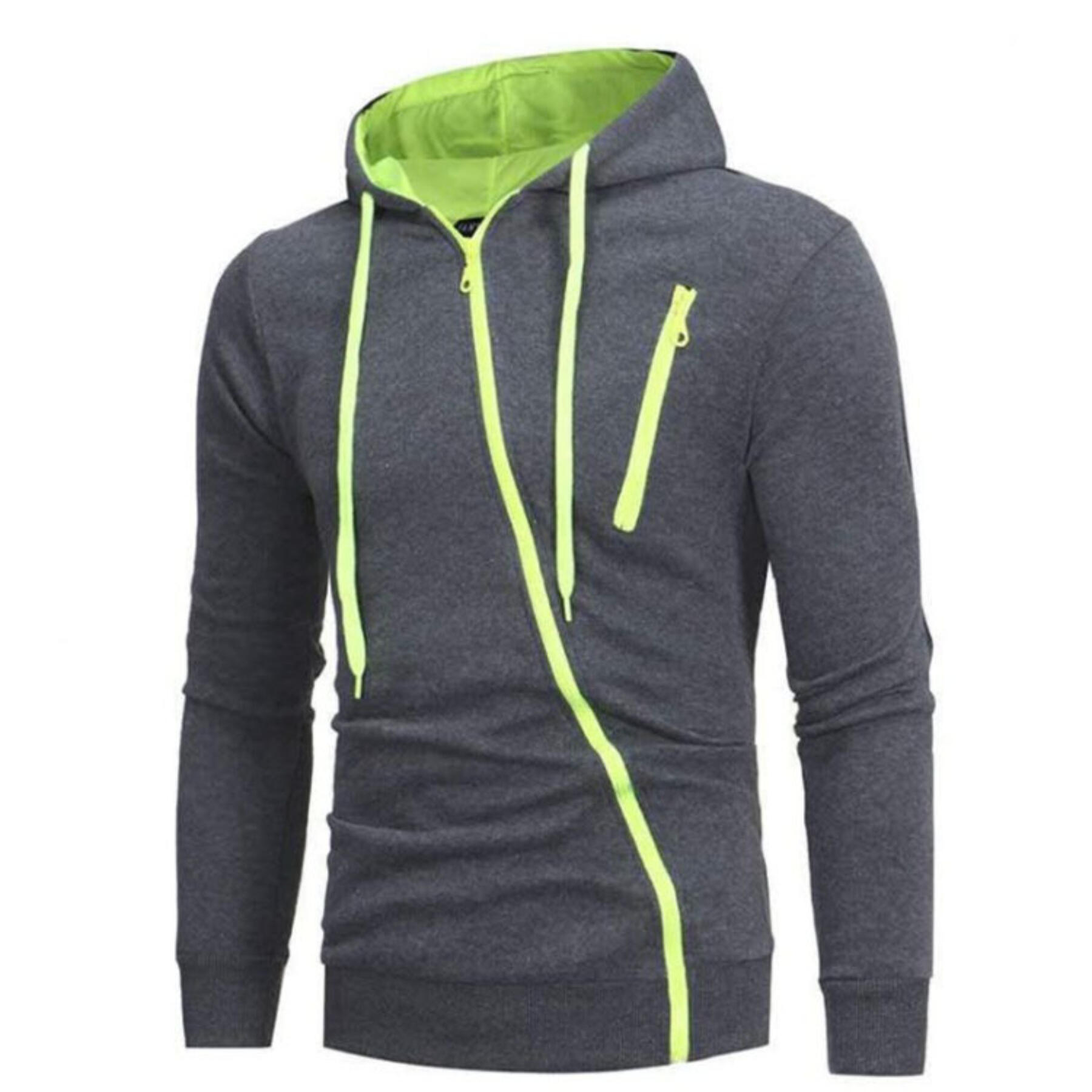 Diagonal Zipper Hoodie