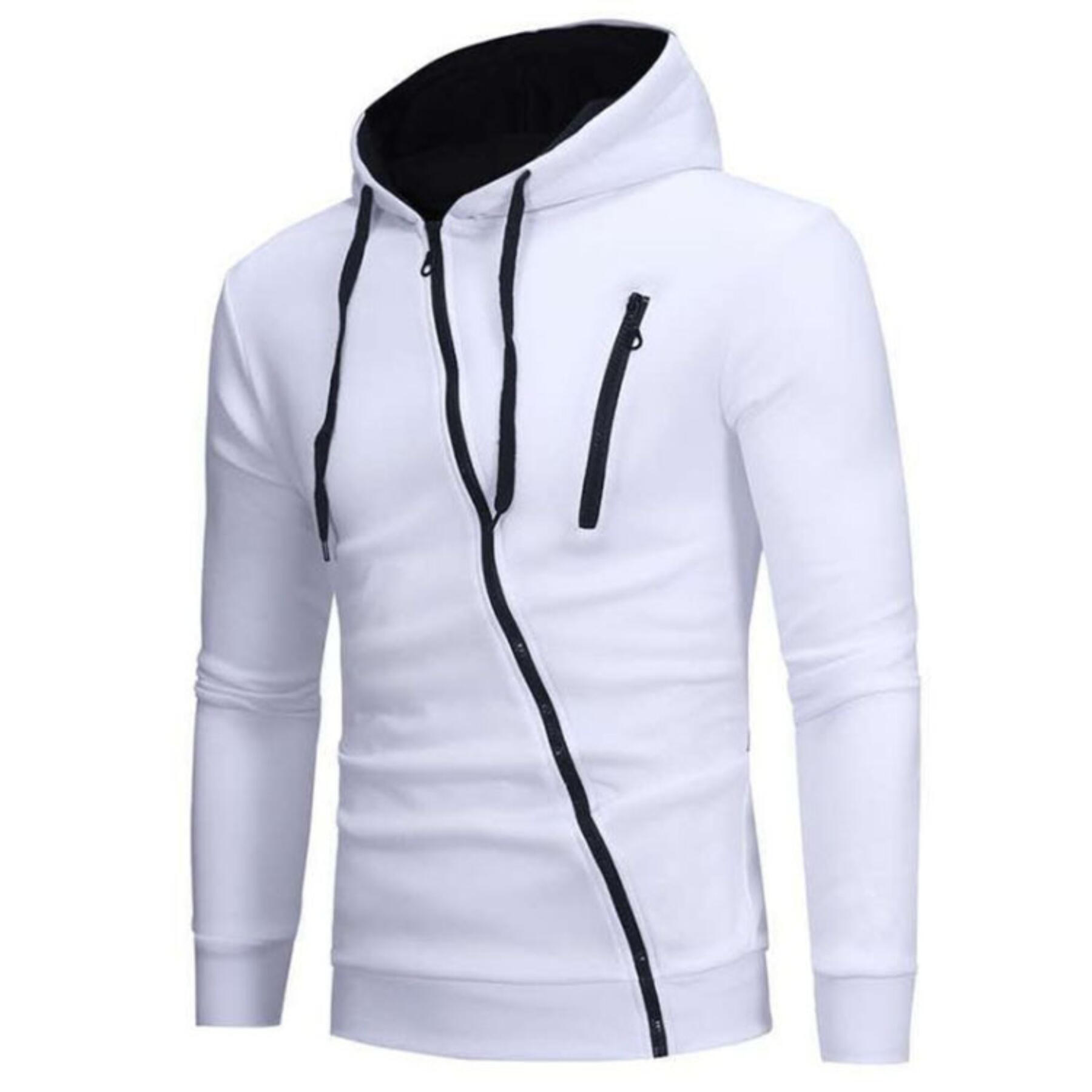 Diagonal Zipper Hoodie