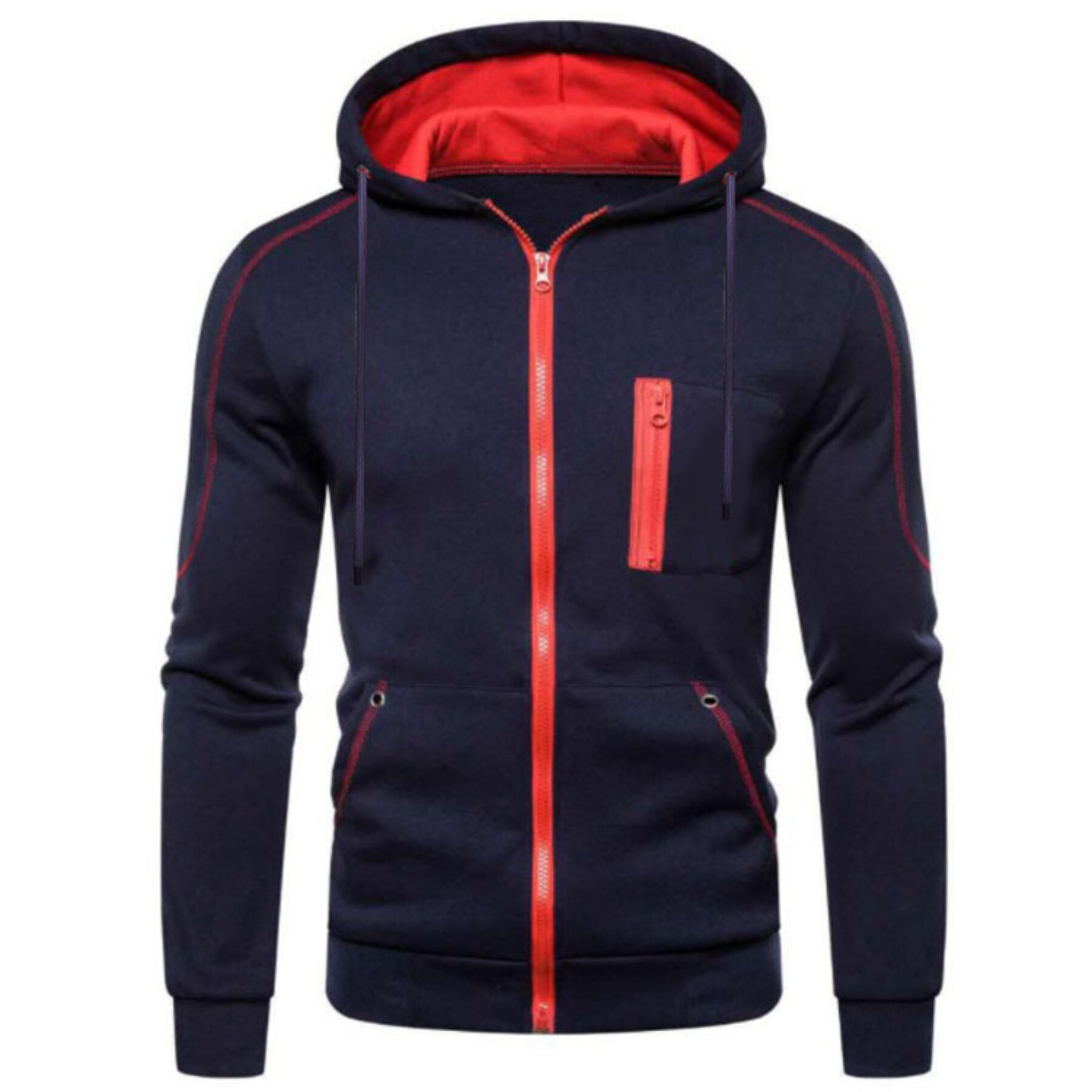 Sports Hooded Zipper Sweatshirt