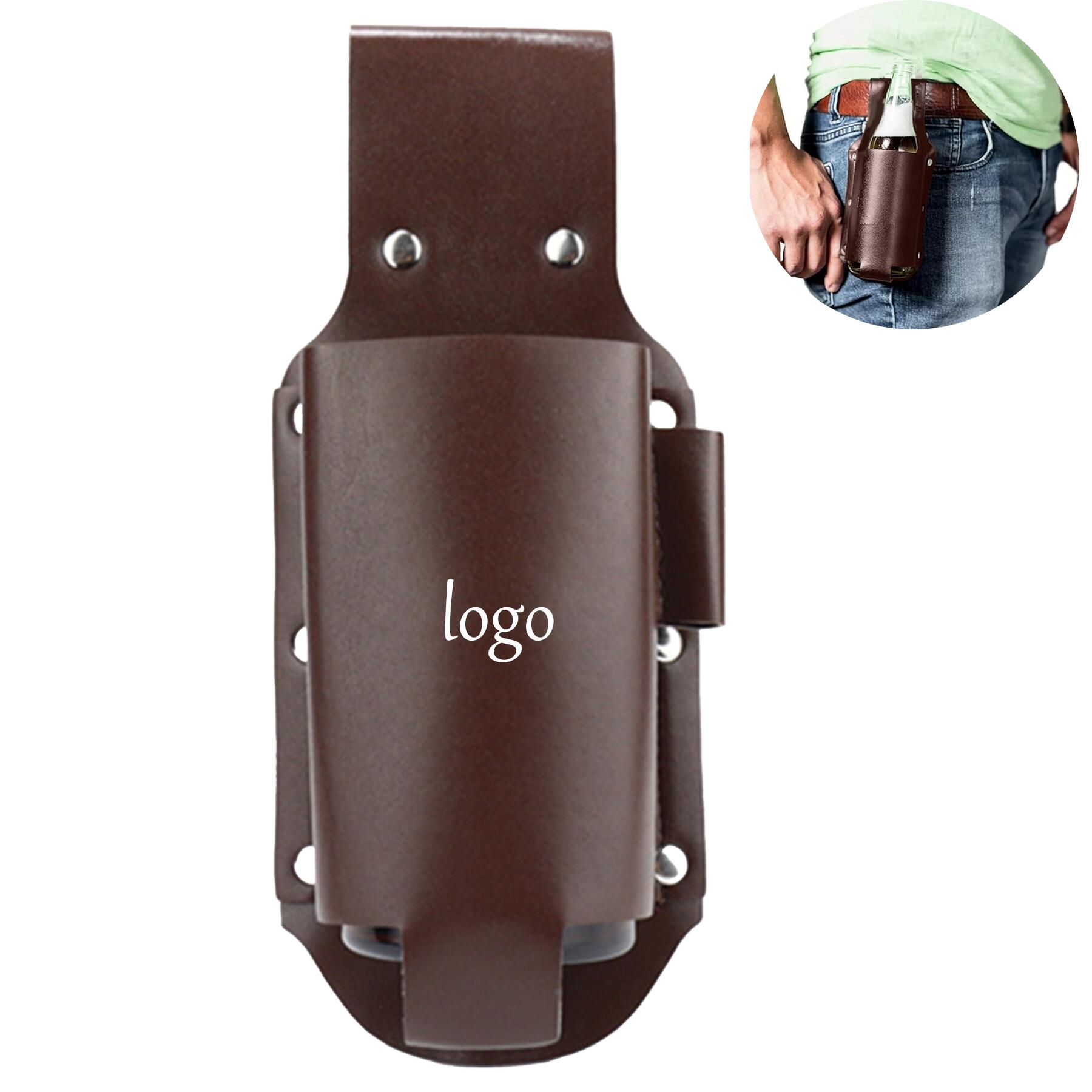 Leather Beer Bottle Waist Holster